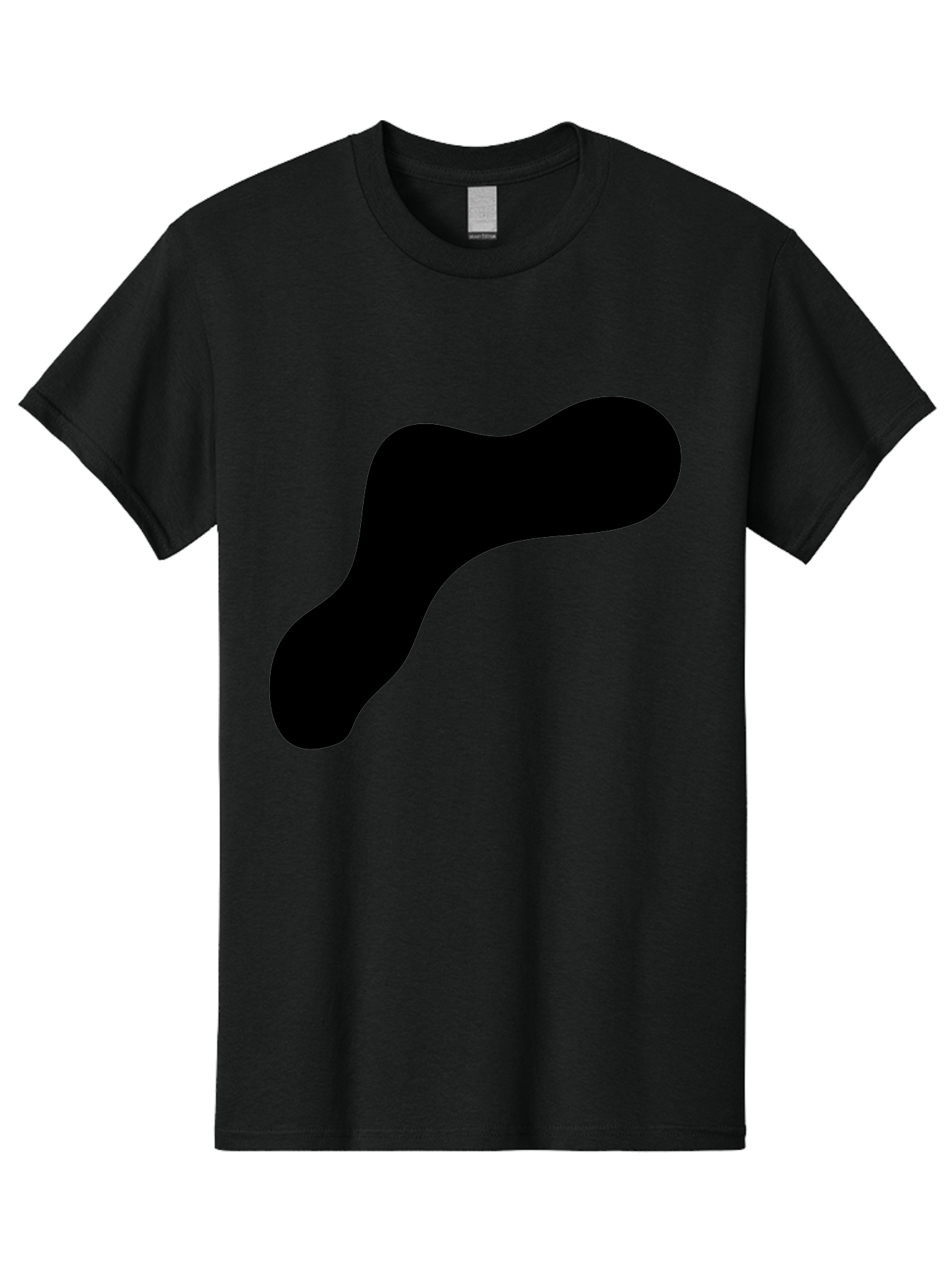 Black-Blob-1 Men'S Graphic Tee, 100% Cotton, Comfortable Casual Summer Wear, Machine Washable, Black Blob, Abstract Shape, Modern Design, Minimalist Art, Fluid Form, Contemporary Graphic - Aaa364