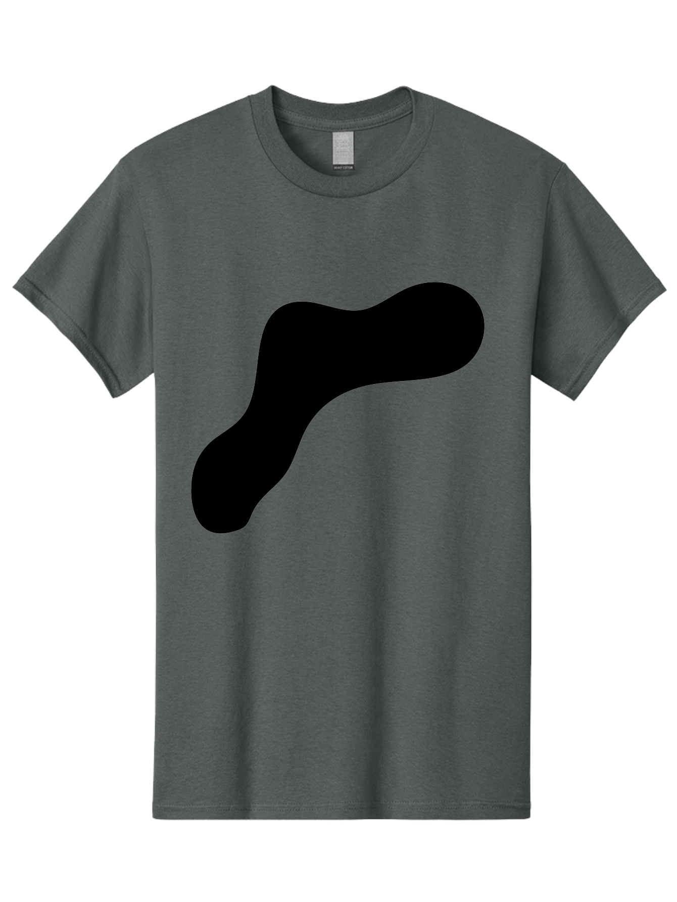 Black-Blob-1 Men'S Graphic Tee, 100% Cotton, Comfortable Casual Summer Wear, Machine Washable, Black Blob, Abstract Shape, Modern Design, Minimalist Art, Fluid Form, Contemporary Graphic - Aaa364