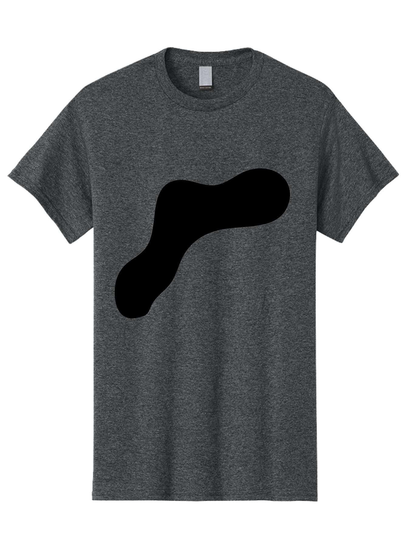 Black-Blob-1 Men'S Graphic Tee, 100% Cotton, Comfortable Casual Summer Wear, Machine Washable, Black Blob, Abstract Shape, Modern Design, Minimalist Art, Fluid Form, Contemporary Graphic - Aaa364