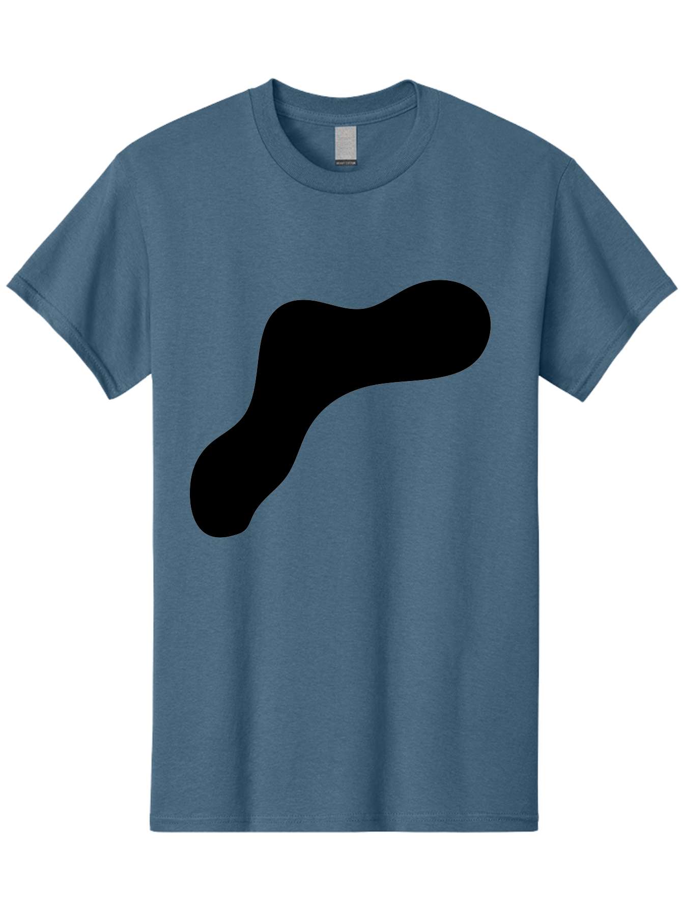 Black-Blob-1 Men'S Graphic Tee, 100% Cotton, Comfortable Casual Summer Wear, Machine Washable, Black Blob, Abstract Shape, Modern Design, Minimalist Art, Fluid Form, Contemporary Graphic - Aaa364