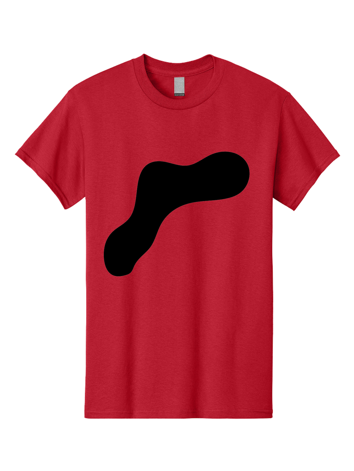 Black-Blob-1 Men'S Graphic Tee, 100% Cotton, Comfortable Casual Summer Wear, Machine Washable, Black Blob, Abstract Shape, Modern Design, Minimalist Art, Fluid Form, Contemporary Graphic - Aaa364