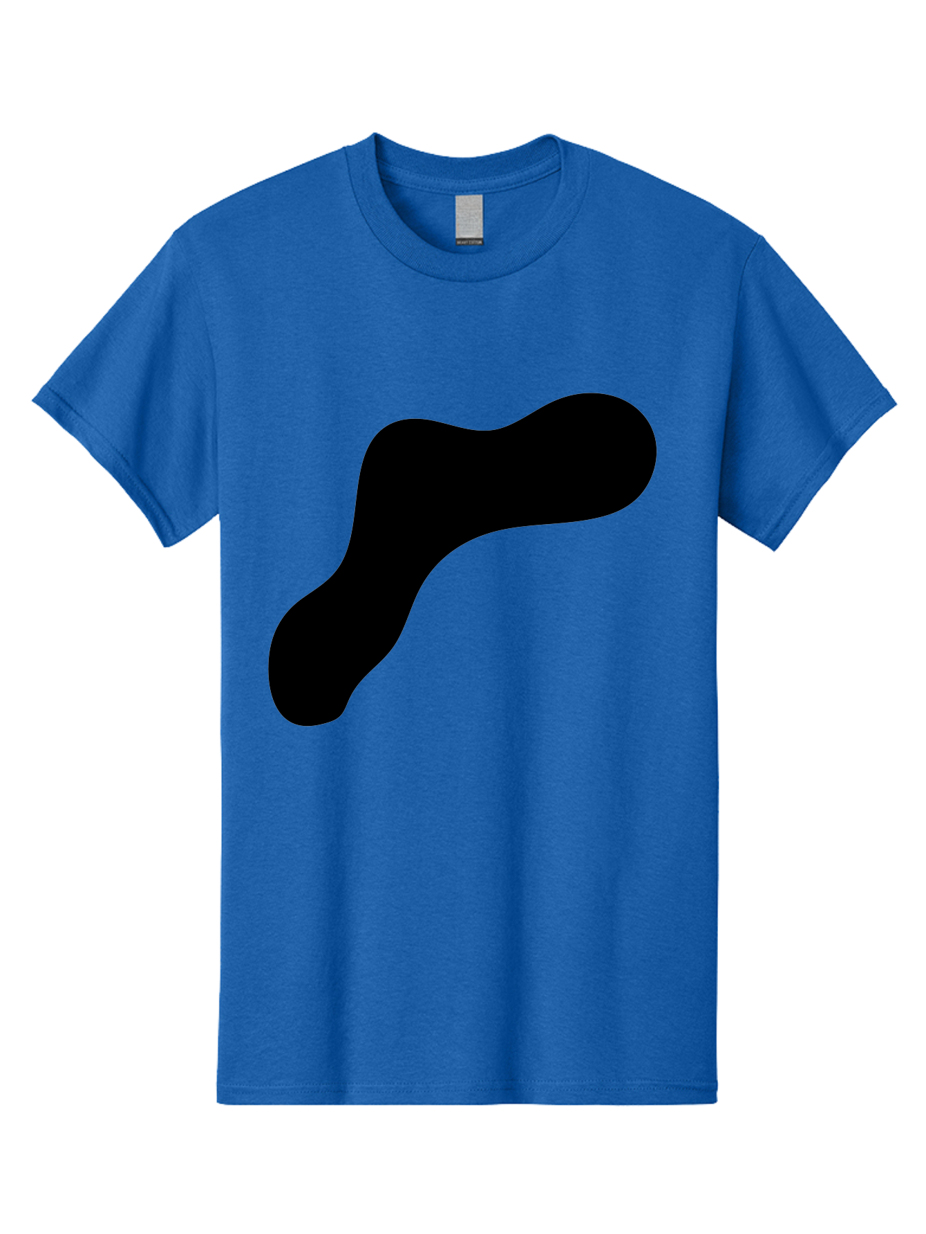 Black-Blob-1 Men'S Graphic Tee, 100% Cotton, Comfortable Casual Summer Wear, Machine Washable, Black Blob, Abstract Shape, Modern Design, Minimalist Art, Fluid Form, Contemporary Graphic - Aaa364