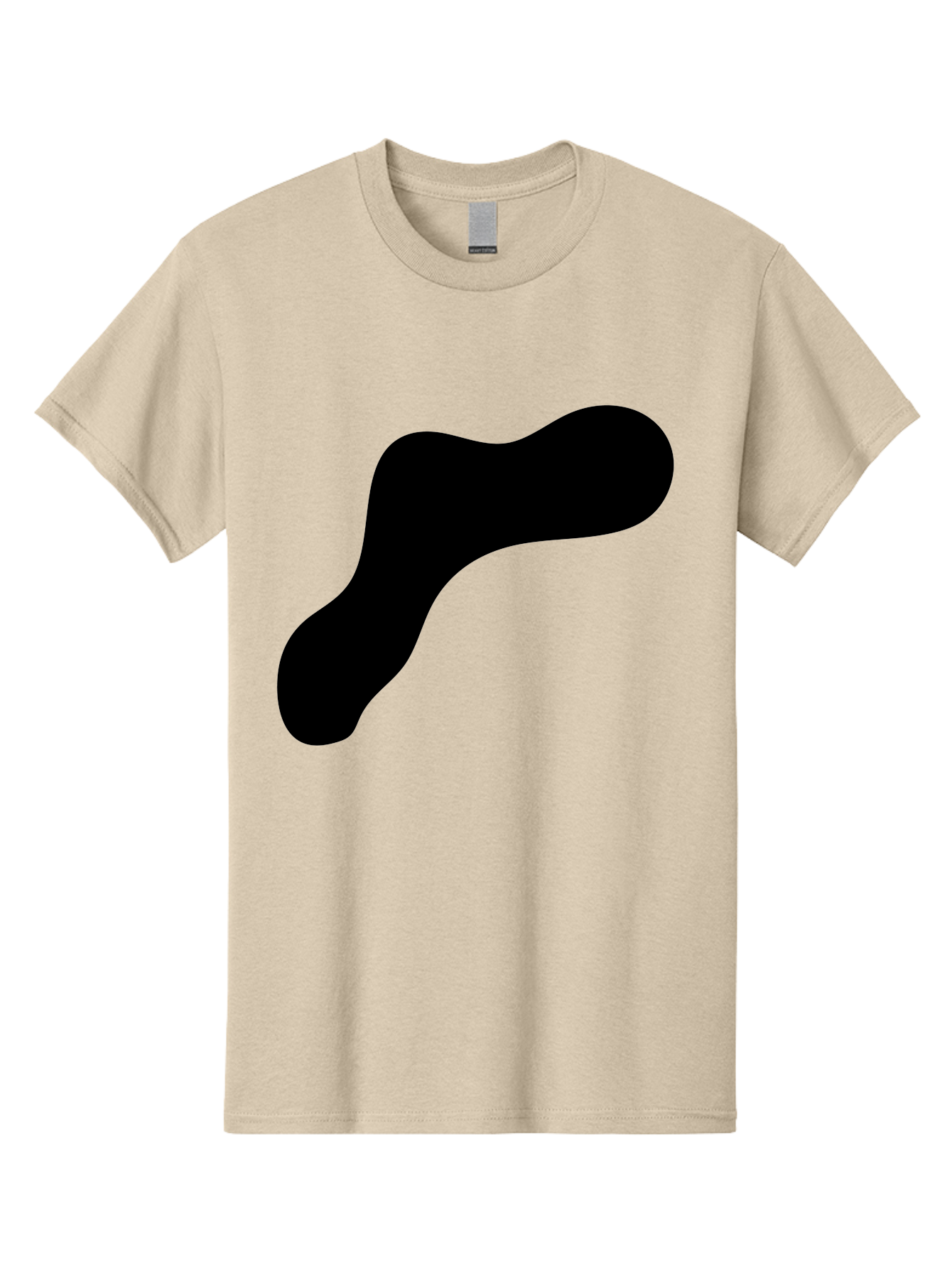 Black-Blob-1 Men'S Graphic Tee, 100% Cotton, Comfortable Casual Summer Wear, Machine Washable, Black Blob, Abstract Shape, Modern Design, Minimalist Art, Fluid Form, Contemporary Graphic - Aaa364