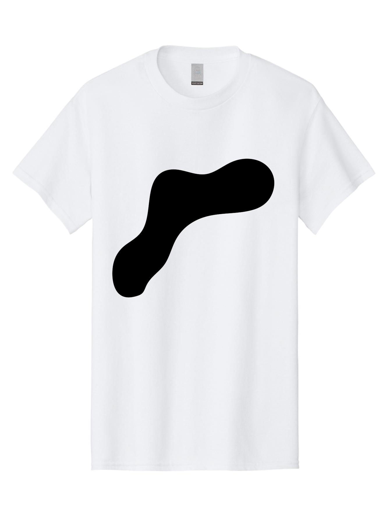 Black-Blob-1 Men'S Graphic Tee, 100% Cotton, Comfortable Casual Summer Wear, Machine Washable, Black Blob, Abstract Shape, Modern Design, Minimalist Art, Fluid Form, Contemporary Graphic - Aaa364