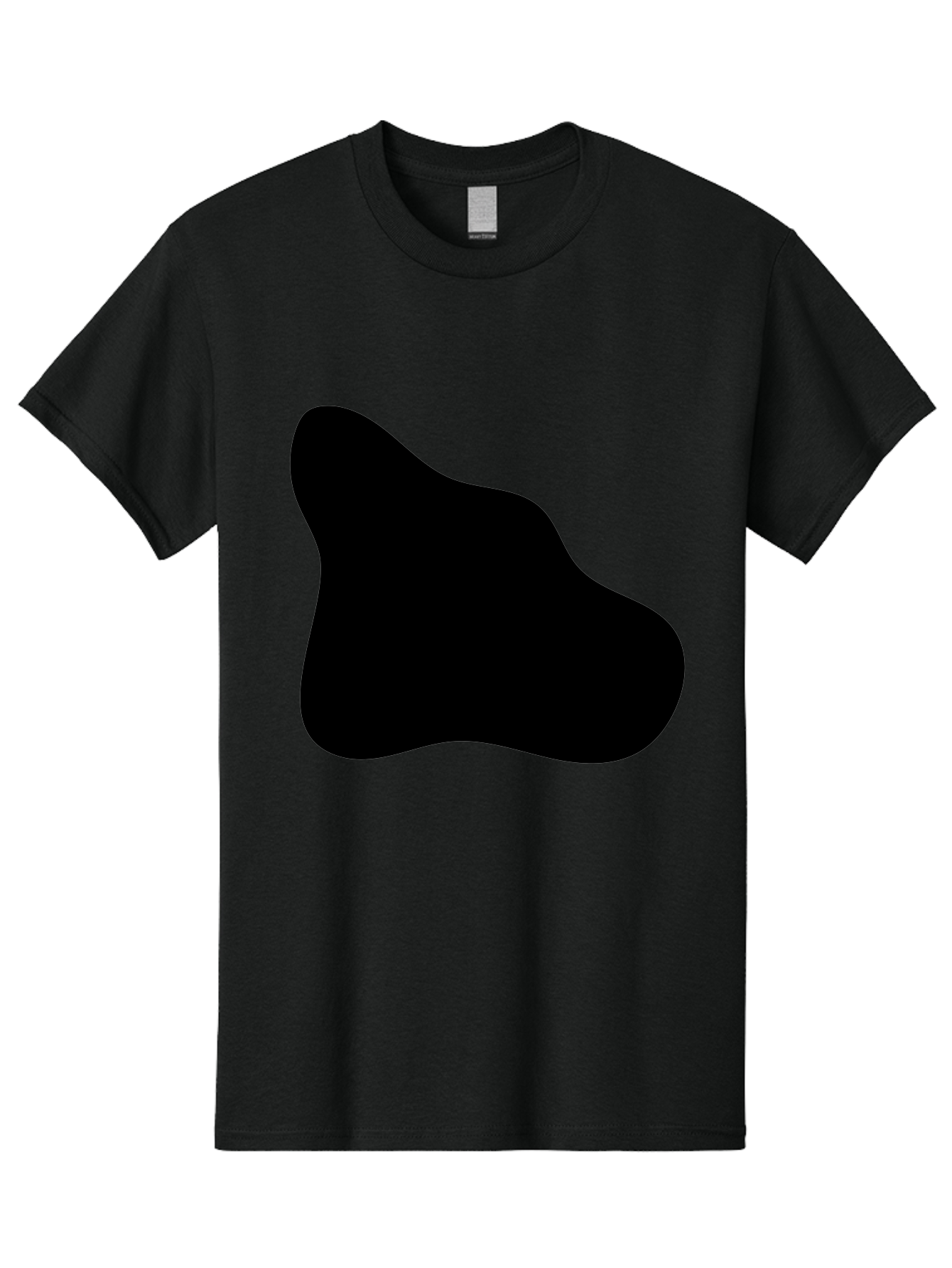 Black-Blob-2 Men'S Graphic Tee, 100% Cotton, Comfortable Casual Summer Wear, Machine Washable, Abstract Shape, Black Silhouette, Irregular Form, Modern Design, Graphic Element, Minimalist Art, Contemporary Style - Aaa365