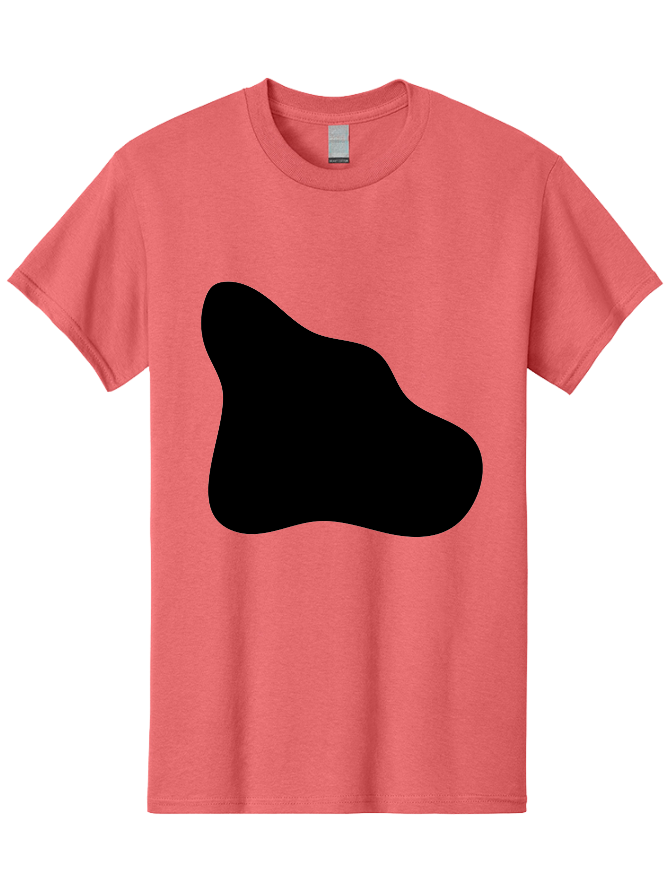 Black-Blob-2 Men'S Graphic Tee, 100% Cotton, Comfortable Casual Summer Wear, Machine Washable, Abstract Shape, Black Silhouette, Irregular Form, Modern Design, Graphic Element, Minimalist Art, Contemporary Style - Aaa365