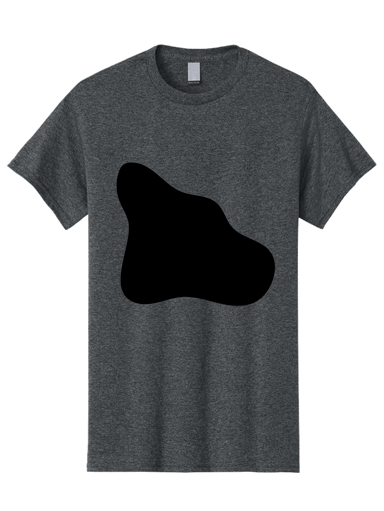Black-Blob-2 Men'S Graphic Tee, 100% Cotton, Comfortable Casual Summer Wear, Machine Washable, Abstract Shape, Black Silhouette, Irregular Form, Modern Design, Graphic Element, Minimalist Art, Contemporary Style - Aaa365