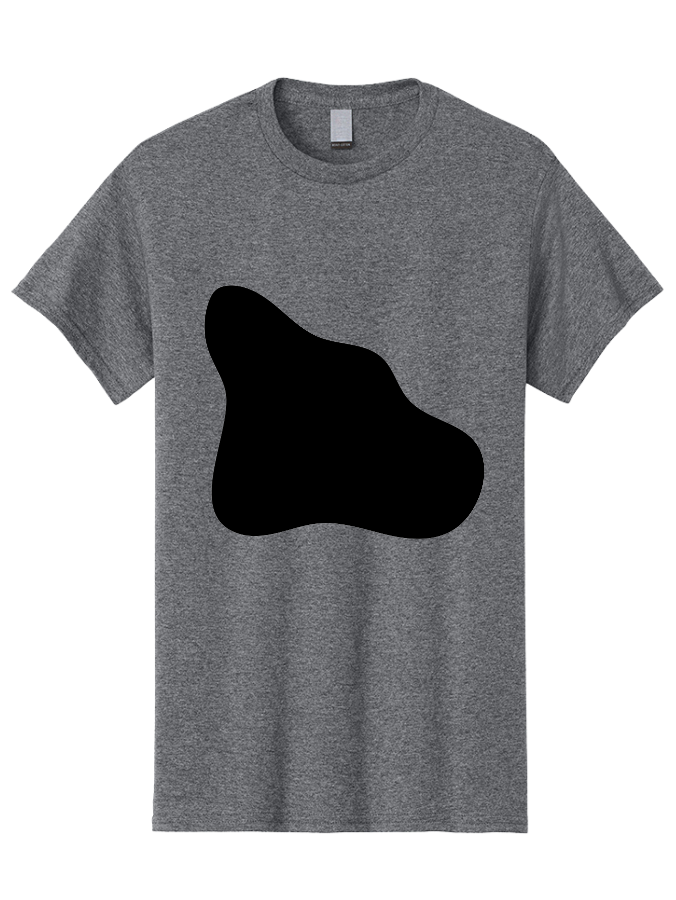 Black-Blob-2 Men'S Graphic Tee, 100% Cotton, Comfortable Casual Summer Wear, Machine Washable, Abstract Shape, Black Silhouette, Irregular Form, Modern Design, Graphic Element, Minimalist Art, Contemporary Style - Aaa365