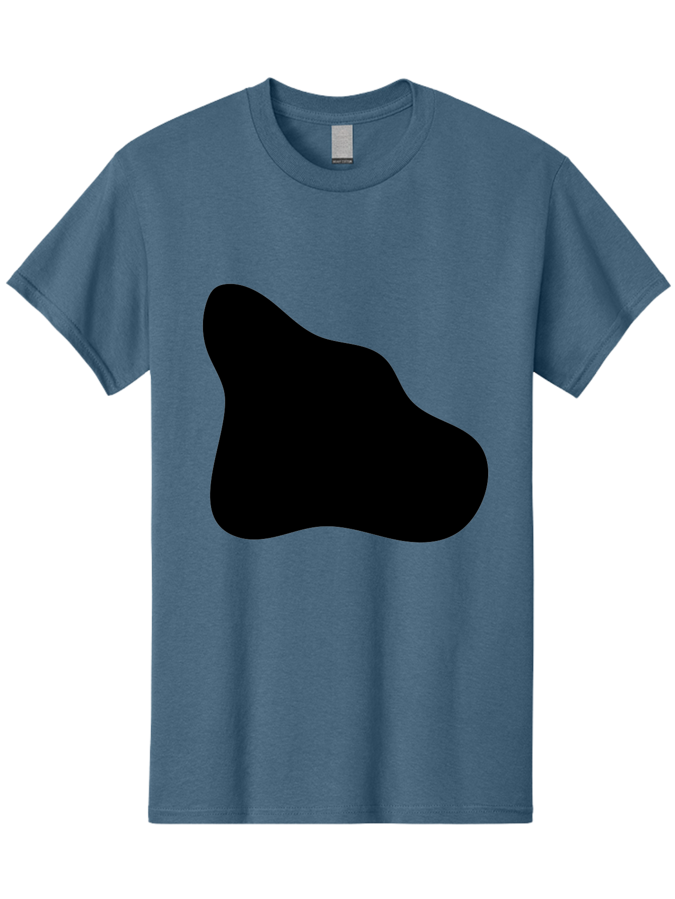 Black-Blob-2 Men'S Graphic Tee, 100% Cotton, Comfortable Casual Summer Wear, Machine Washable, Abstract Shape, Black Silhouette, Irregular Form, Modern Design, Graphic Element, Minimalist Art, Contemporary Style - Aaa365