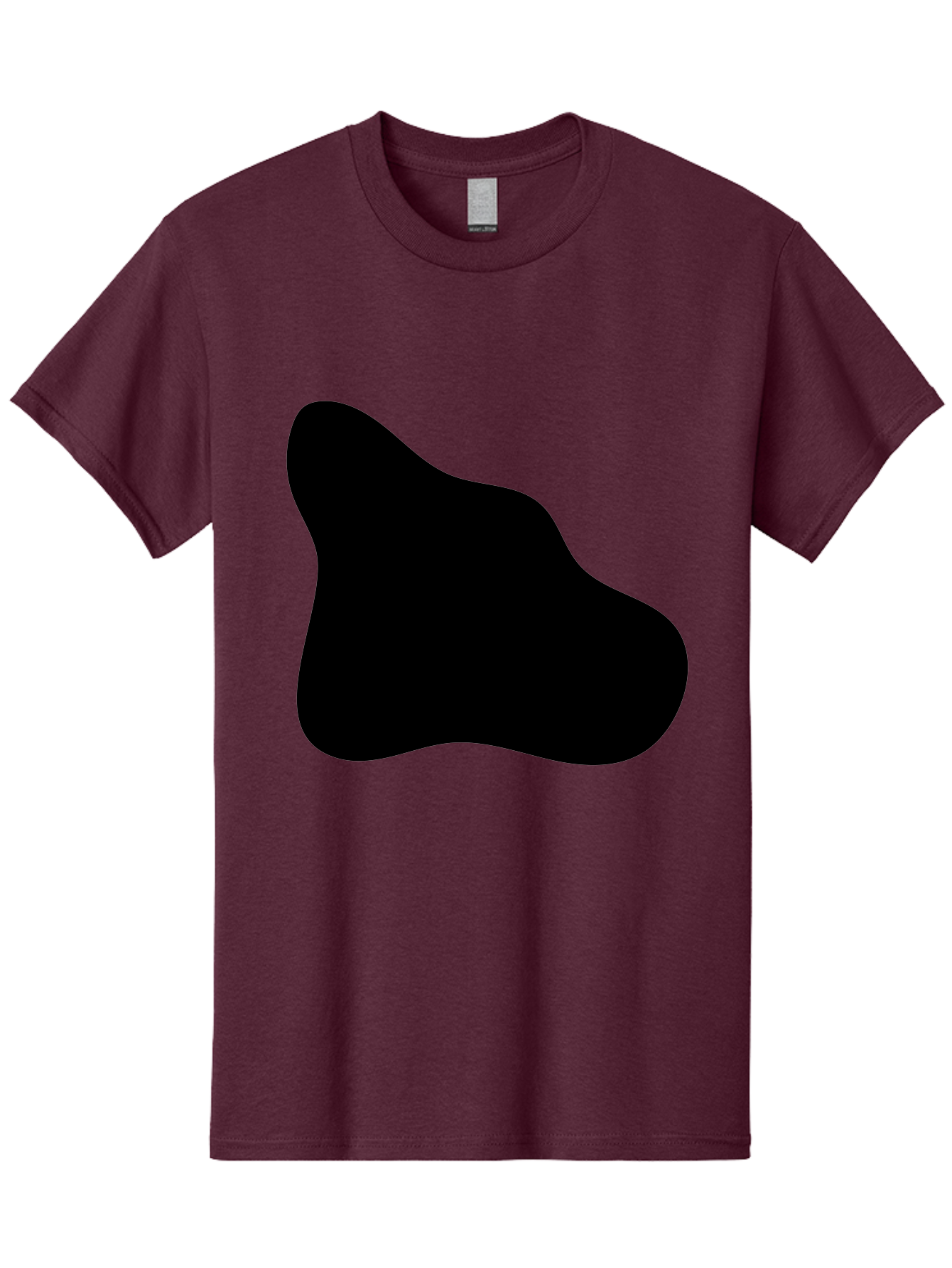 Black-Blob-2 Men'S Graphic Tee, 100% Cotton, Comfortable Casual Summer Wear, Machine Washable, Abstract Shape, Black Silhouette, Irregular Form, Modern Design, Graphic Element, Minimalist Art, Contemporary Style - Aaa365