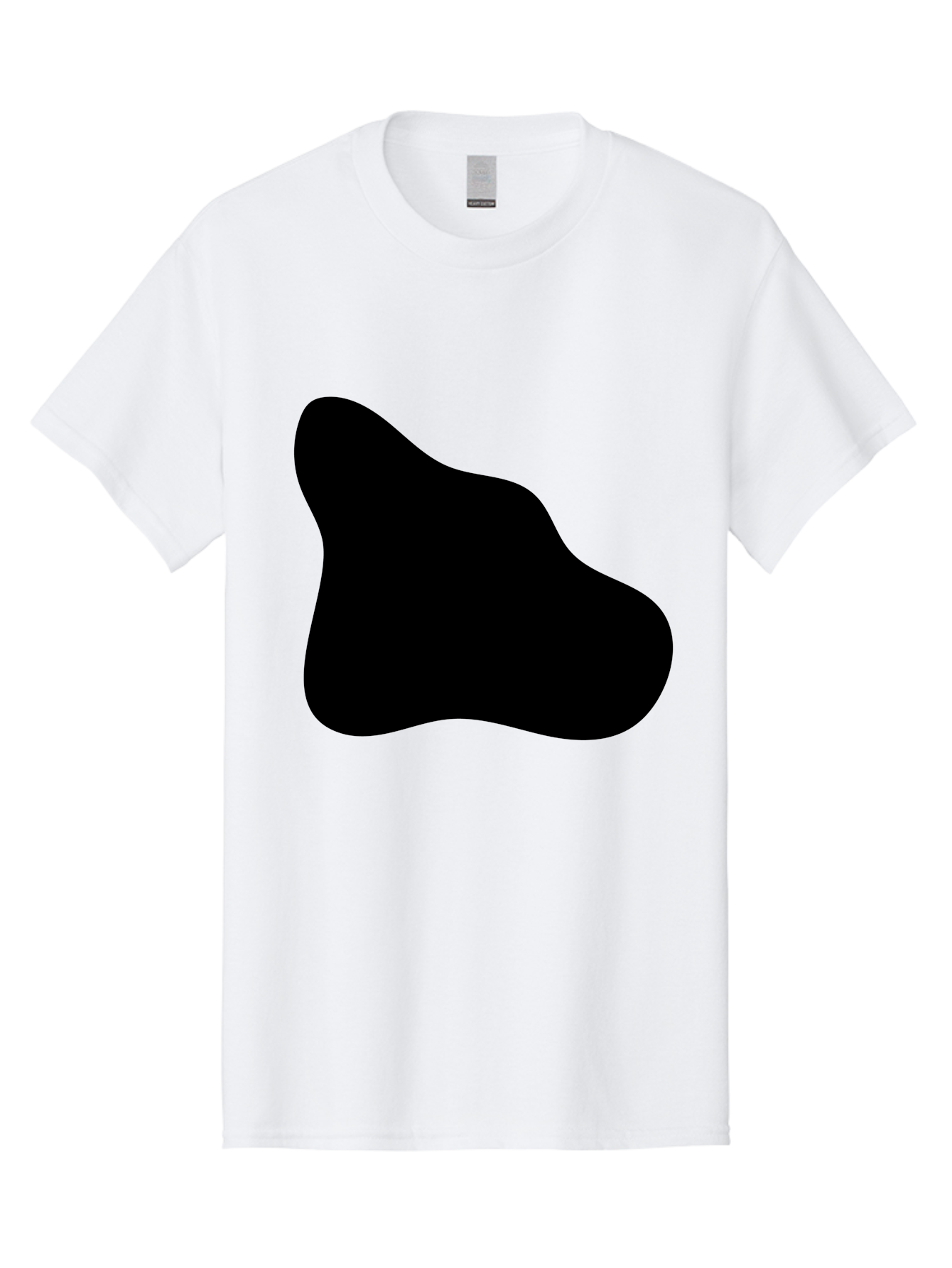 Black-Blob-2 Men'S Graphic Tee, 100% Cotton, Comfortable Casual Summer Wear, Machine Washable, Abstract Shape, Black Silhouette, Irregular Form, Modern Design, Graphic Element, Minimalist Art, Contemporary Style - Aaa365