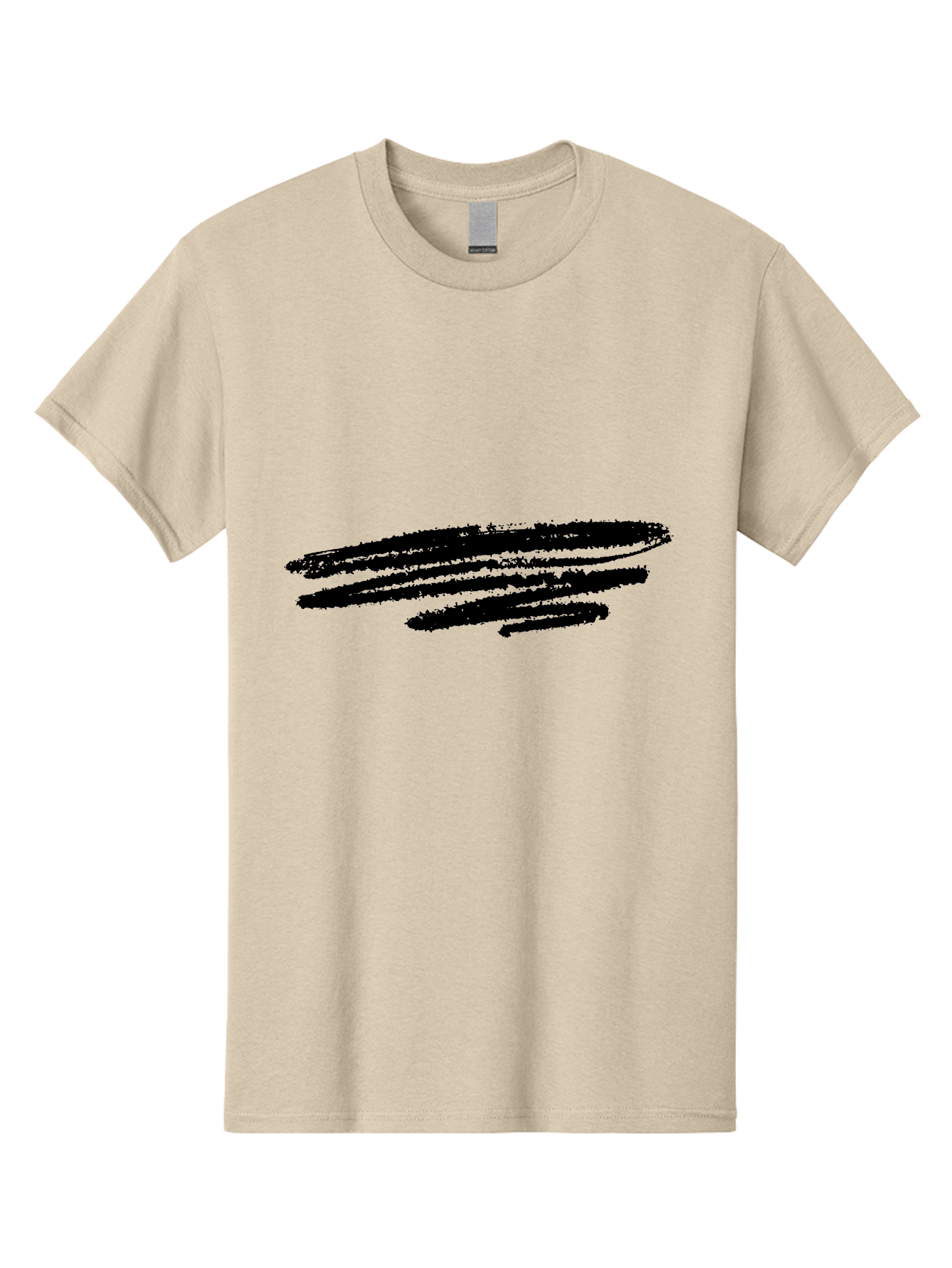 Black-Brush-Stroke Men'S Graphic Tee, 100% Cotton, Comfortable Casual Summer Wear, Machine Washable, Black Scribble, Abstract Art, Rough Texture, Expressive Lines, Modern Design, Artistic Brush Stroke, Creative Element - Aaa367