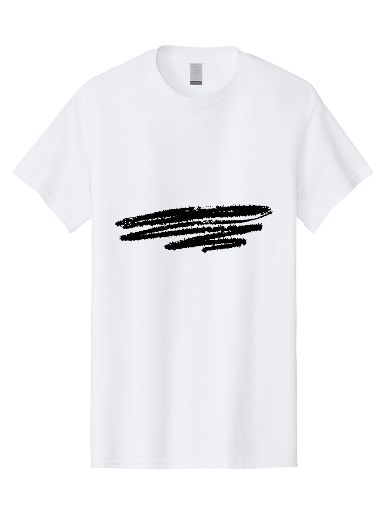 Black-Brush-Stroke Men'S Graphic Tee, 100% Cotton, Comfortable Casual Summer Wear, Machine Washable, Black Scribble, Abstract Art, Rough Texture, Expressive Lines, Modern Design, Artistic Brush Stroke, Creative Element - Aaa367