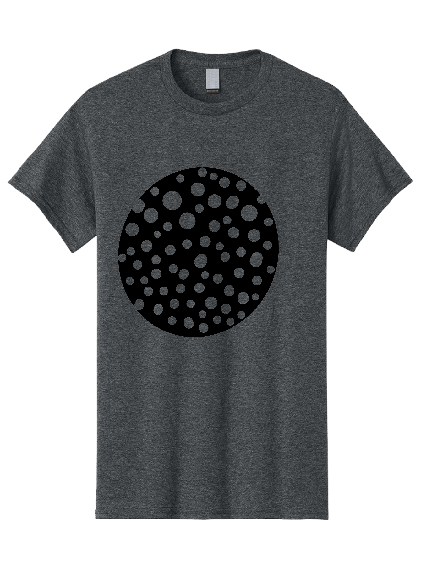 Black-Circle-With-Green-Dots Men'S Graphic Tee, 100% Cotton, Comfortable Casual Summer Wear, Machine Washable, Black Circle, Green Dots, Graphic Design, Abstract Art, Modern Pattern, Geometric Shapes, Simple Design, Bold Colors, - Aaa368