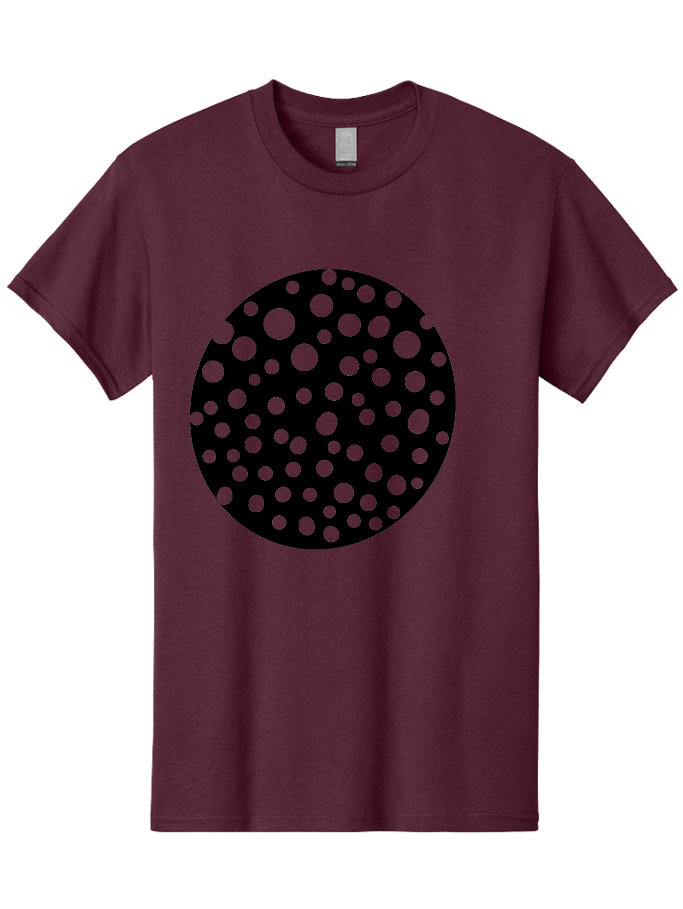 Black-Circle-With-Green-Dots Men'S Graphic Tee, 100% Cotton, Comfortable Casual Summer Wear, Machine Washable, Black Circle, Green Dots, Graphic Design, Abstract Art, Modern Pattern, Geometric Shapes, Simple Design, Bold Colors, - Aaa368