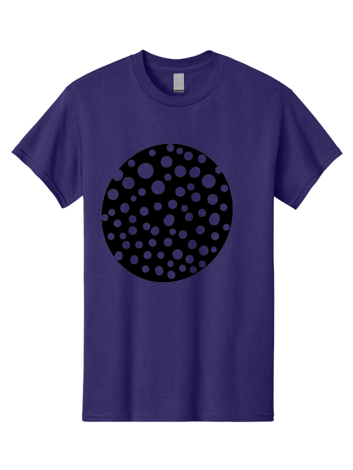 Black-Circle-With-Green-Dots Men'S Graphic Tee, 100% Cotton, Comfortable Casual Summer Wear, Machine Washable, Black Circle, Green Dots, Graphic Design, Abstract Art, Modern Pattern, Geometric Shapes, Simple Design, Bold Colors, - Aaa368