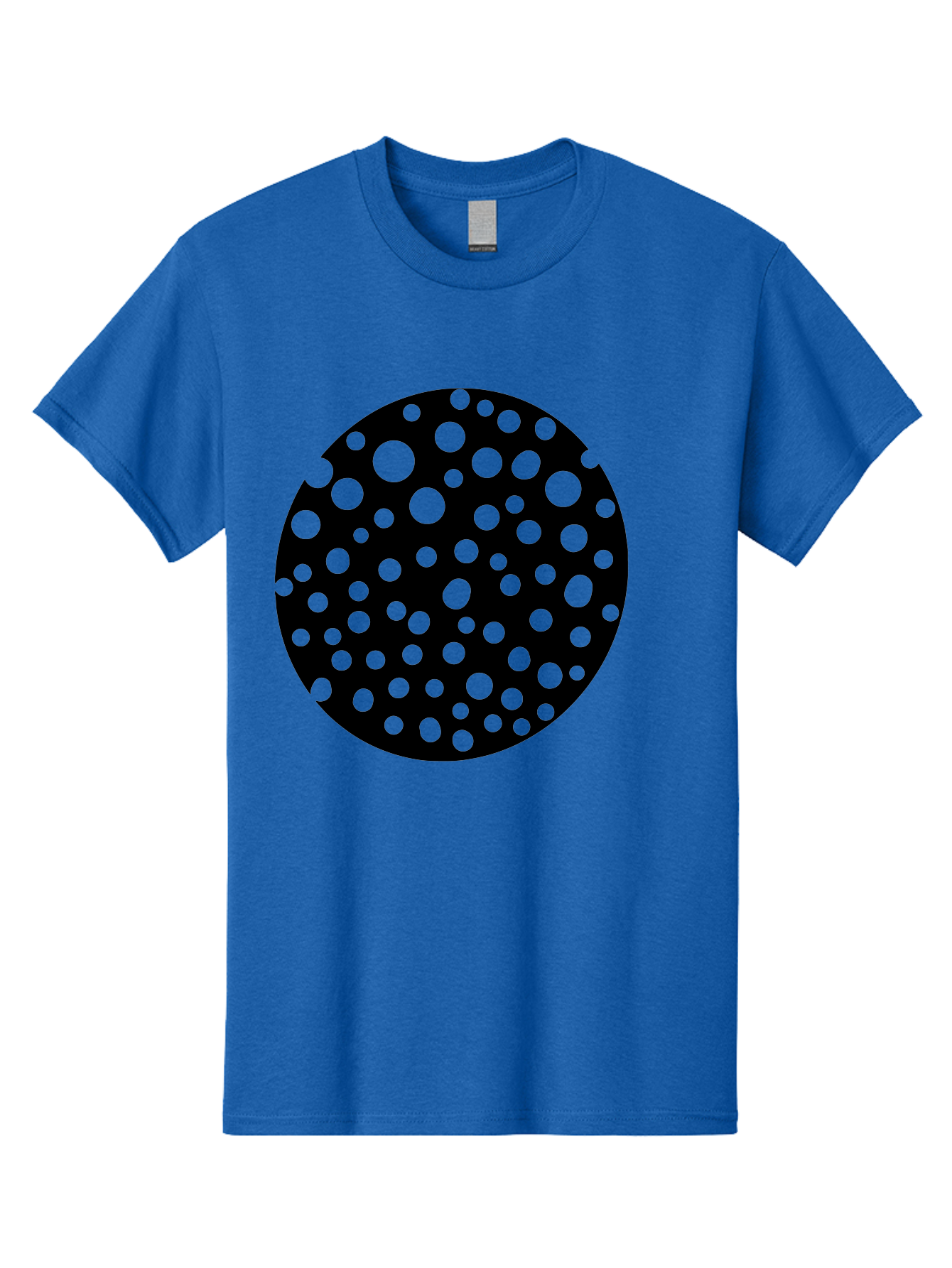 Black-Circle-With-Green-Dots Men'S Graphic Tee, 100% Cotton, Comfortable Casual Summer Wear, Machine Washable, Black Circle, Green Dots, Graphic Design, Abstract Art, Modern Pattern, Geometric Shapes, Simple Design, Bold Colors, - Aaa368