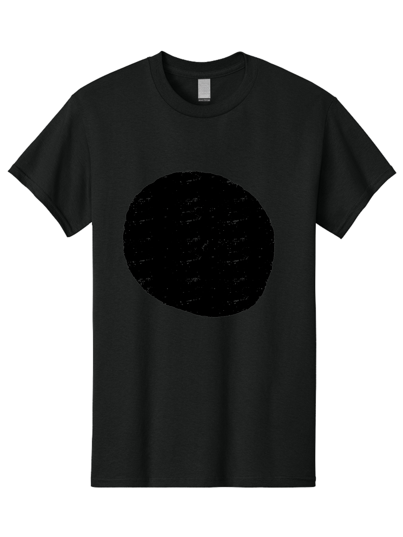 Black-Circle Men'S Graphic Tee, 100% Cotton, Comfortable Casual Summer Wear, Machine Washable, Black Circle, Abstract Shape, Digital Art, Modern Design, Minimalist Style, Geometric Figure, Simple Icon - Aaa369