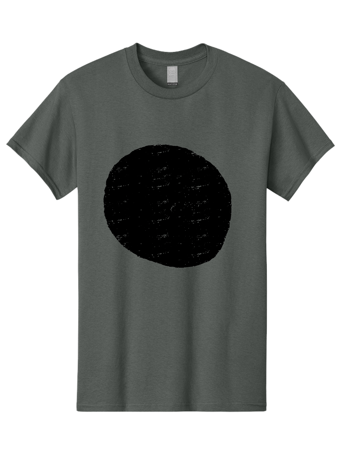 Black-Circle Men'S Graphic Tee, 100% Cotton, Comfortable Casual Summer Wear, Machine Washable, Black Circle, Abstract Shape, Digital Art, Modern Design, Minimalist Style, Geometric Figure, Simple Icon - Aaa369