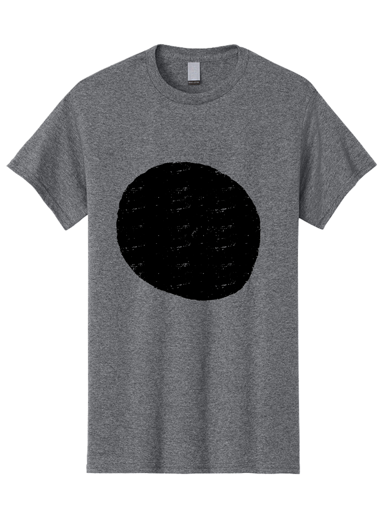 Black-Circle Men'S Graphic Tee, 100% Cotton, Comfortable Casual Summer Wear, Machine Washable, Black Circle, Abstract Shape, Digital Art, Modern Design, Minimalist Style, Geometric Figure, Simple Icon - Aaa369