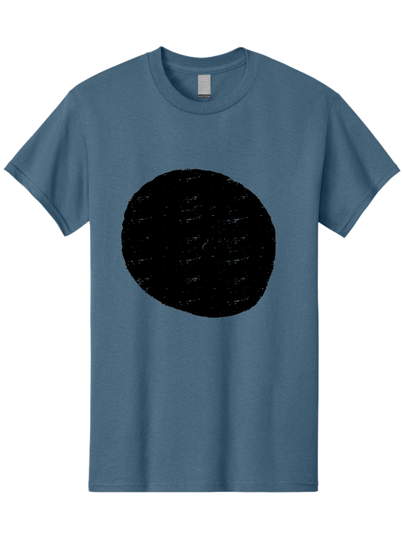 Black-Circle Men'S Graphic Tee, 100% Cotton, Comfortable Casual Summer Wear, Machine Washable, Black Circle, Abstract Shape, Digital Art, Modern Design, Minimalist Style, Geometric Figure, Simple Icon - Aaa369