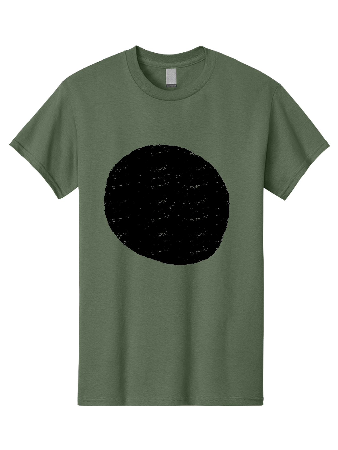 Black-Circle Men'S Graphic Tee, 100% Cotton, Comfortable Casual Summer Wear, Machine Washable, Black Circle, Abstract Shape, Digital Art, Modern Design, Minimalist Style, Geometric Figure, Simple Icon - Aaa369