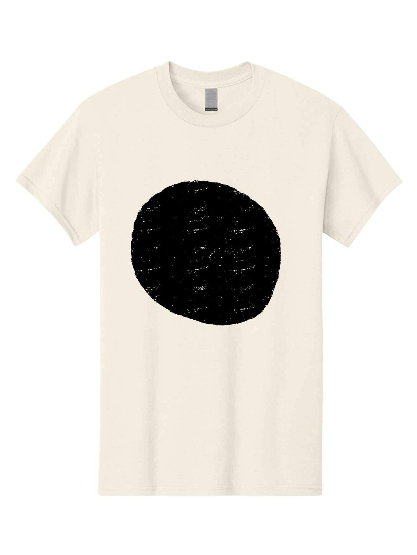 Black-Circle Men'S Graphic Tee, 100% Cotton, Comfortable Casual Summer Wear, Machine Washable, Black Circle, Abstract Shape, Digital Art, Modern Design, Minimalist Style, Geometric Figure, Simple Icon - Aaa369
