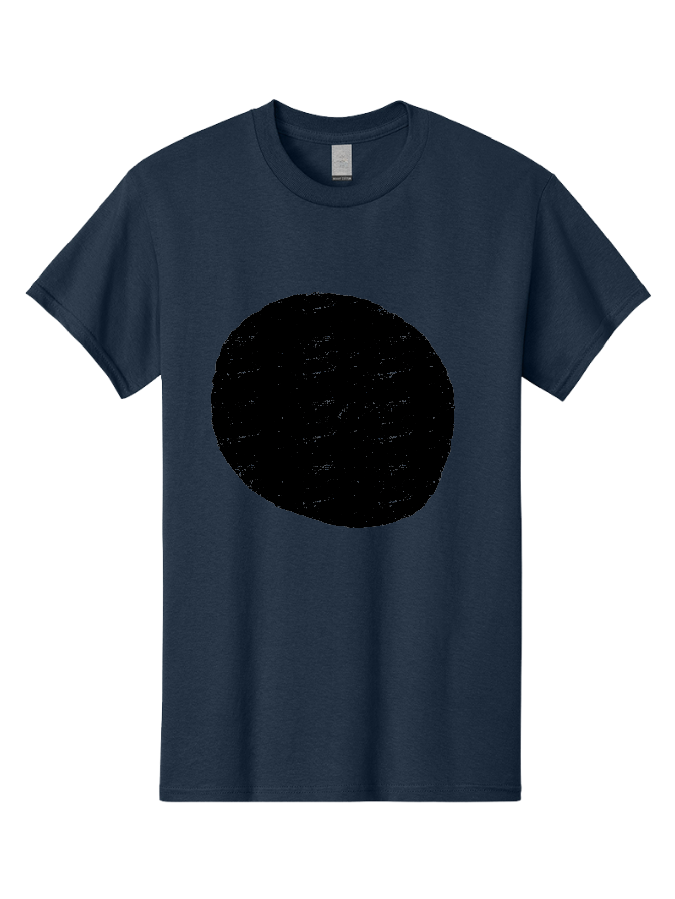 Black-Circle Men'S Graphic Tee, 100% Cotton, Comfortable Casual Summer Wear, Machine Washable, Black Circle, Abstract Shape, Digital Art, Modern Design, Minimalist Style, Geometric Figure, Simple Icon - Aaa369
