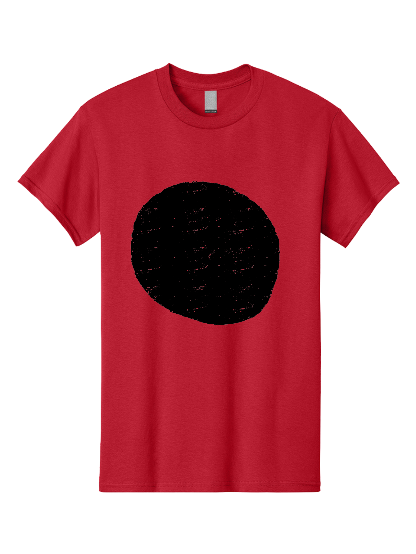 Black-Circle Men'S Graphic Tee, 100% Cotton, Comfortable Casual Summer Wear, Machine Washable, Black Circle, Abstract Shape, Digital Art, Modern Design, Minimalist Style, Geometric Figure, Simple Icon - Aaa369