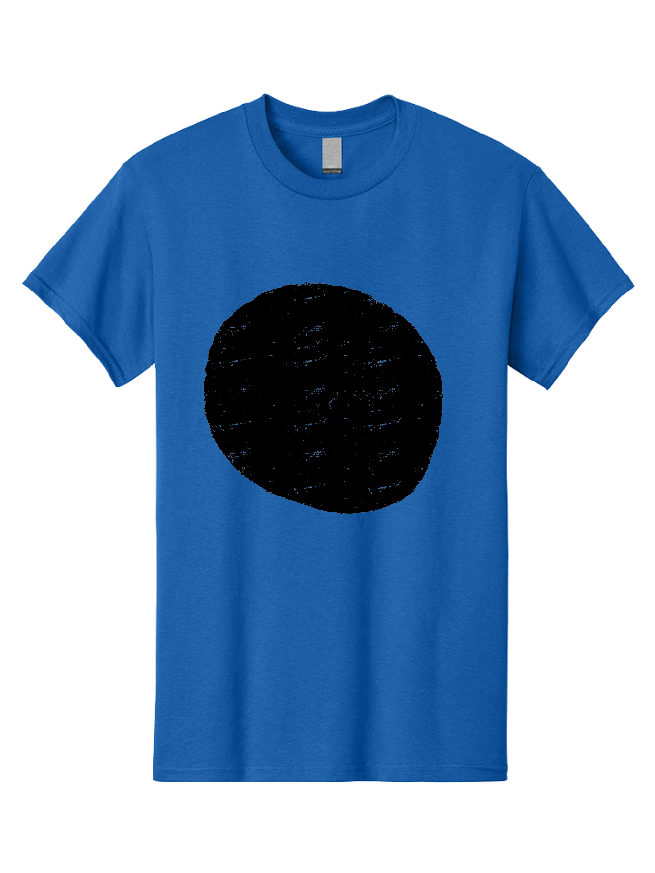 Black-Circle Men'S Graphic Tee, 100% Cotton, Comfortable Casual Summer Wear, Machine Washable, Black Circle, Abstract Shape, Digital Art, Modern Design, Minimalist Style, Geometric Figure, Simple Icon - Aaa369