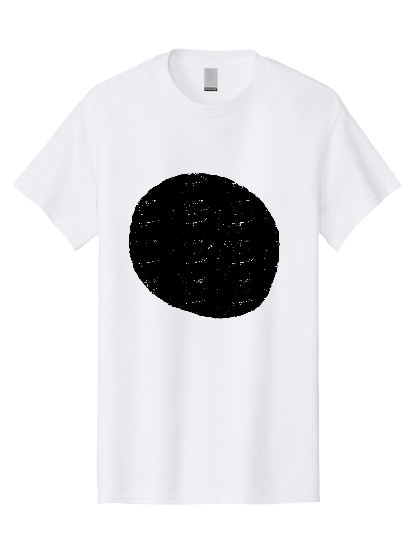 Black-Circle Men'S Graphic Tee, 100% Cotton, Comfortable Casual Summer Wear, Machine Washable, Black Circle, Abstract Shape, Digital Art, Modern Design, Minimalist Style, Geometric Figure, Simple Icon - Aaa369
