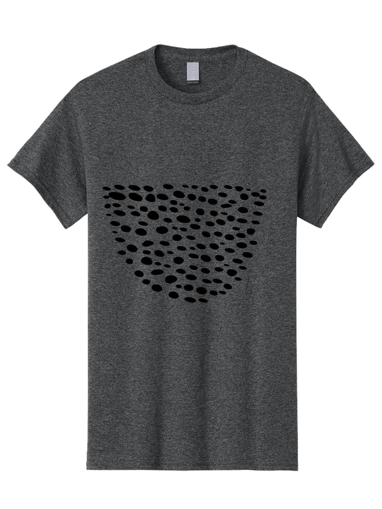 Black-Dots-Heart Men'S Graphic Tee, 100% Cotton, Comfortable Casual Summer Wear, Machine Washable, Black Dots Forming Heart Shape, Minimalist Design, Abstract Heart, Modern Art, Simple Graphics, Dot Pattern, Heart Illustration, Cute Design - Aaa371