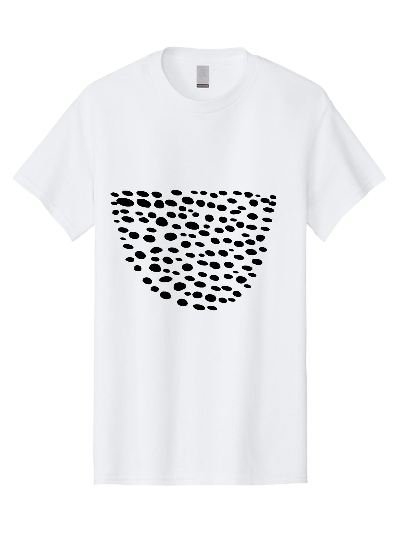 Black-Dots-Heart Men'S Graphic Tee, 100% Cotton, Comfortable Casual Summer Wear, Machine Washable, Black Dots Forming Heart Shape, Minimalist Design, Abstract Heart, Modern Art, Simple Graphics, Dot Pattern, Heart Illustration, Cute Design - Aaa371