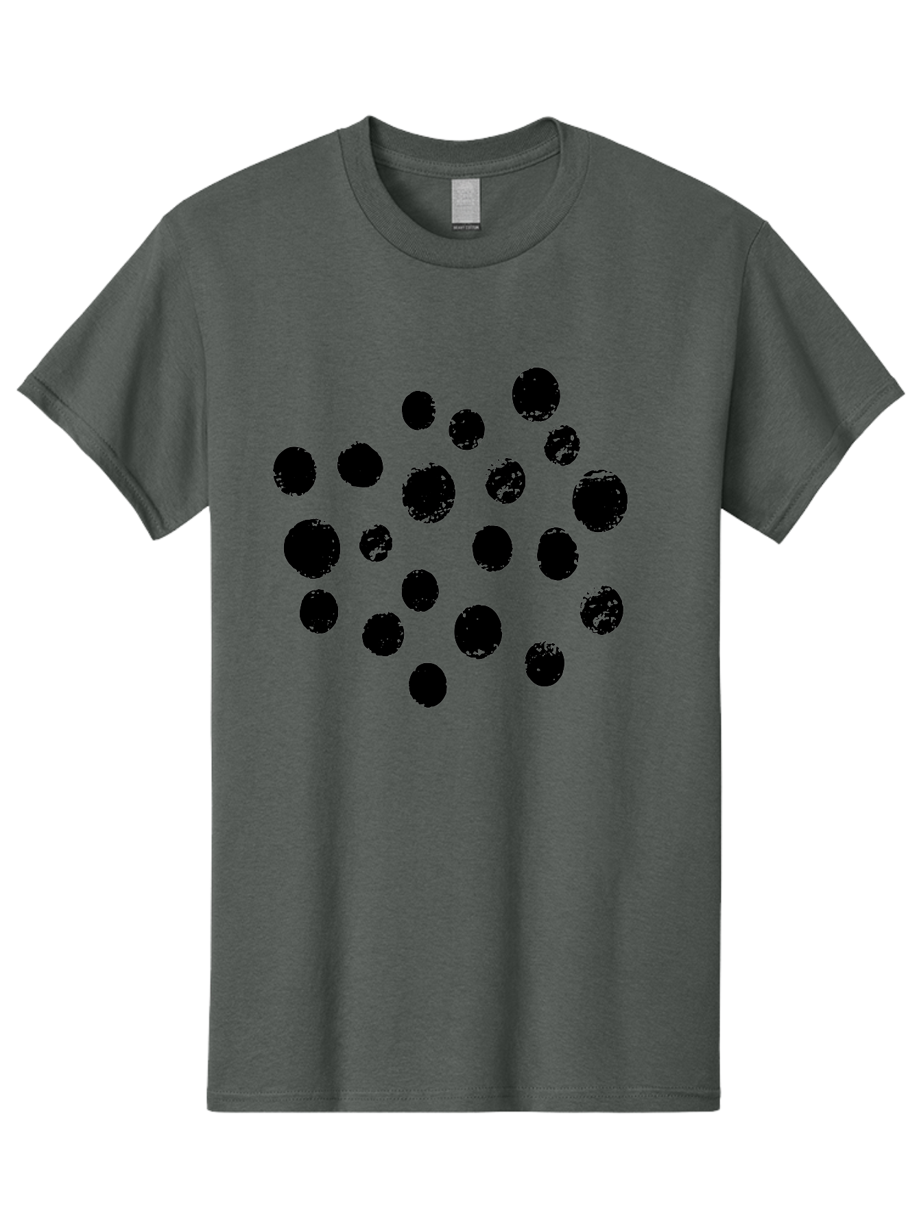 Black-Dots Men'S Graphic Tee, 100% Cotton, Comfortable Casual Summer Wear, Machine Washable, Black Dots, Scattered Dots, Round Shapes, Abstract Design, Creative Pattern, Artistic Elements, Modern Graphic, Simple Shapes - Aaa372