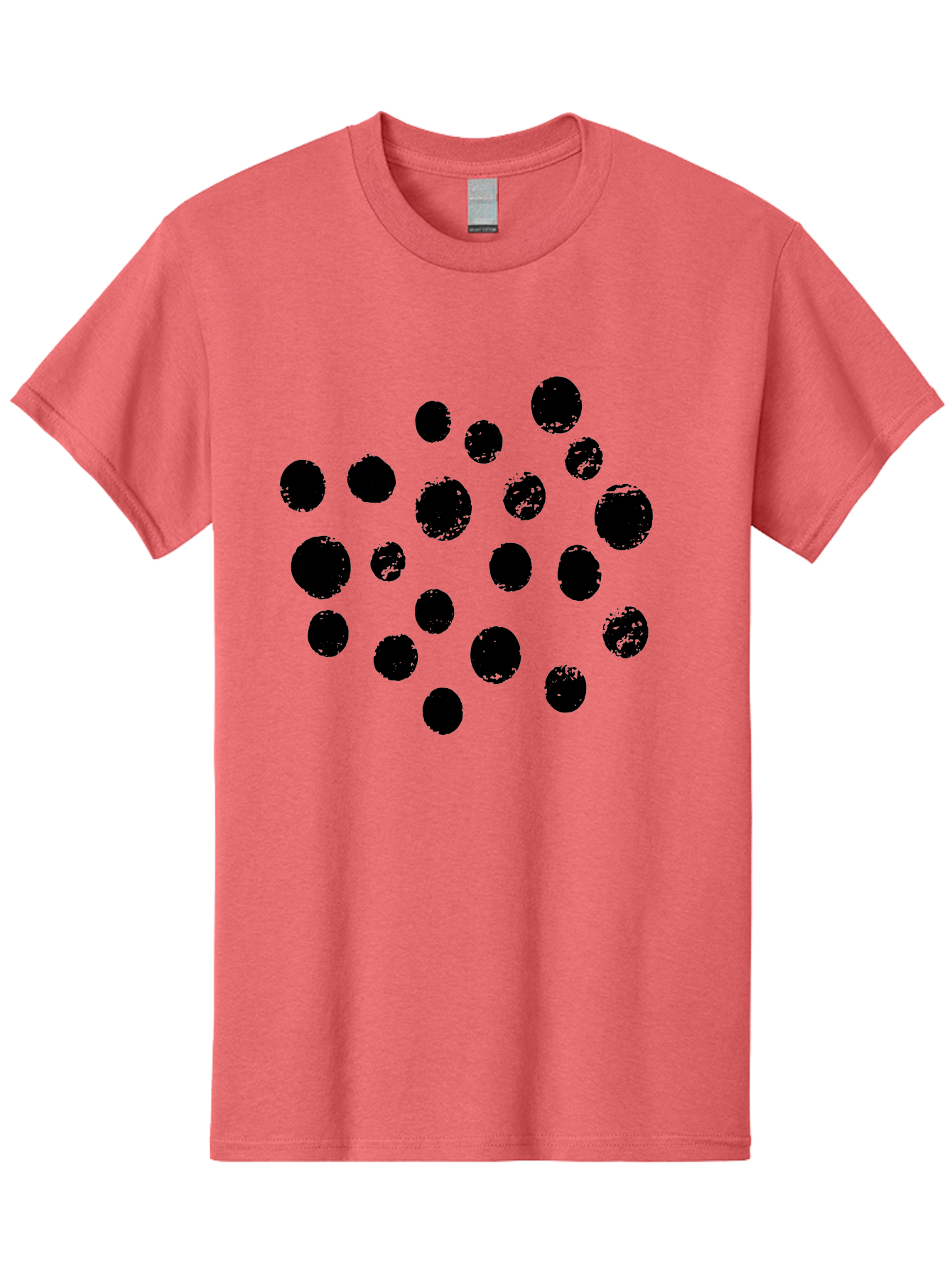 Black-Dots Men'S Graphic Tee, 100% Cotton, Comfortable Casual Summer Wear, Machine Washable, Black Dots, Scattered Dots, Round Shapes, Abstract Design, Creative Pattern, Artistic Elements, Modern Graphic, Simple Shapes - Aaa372