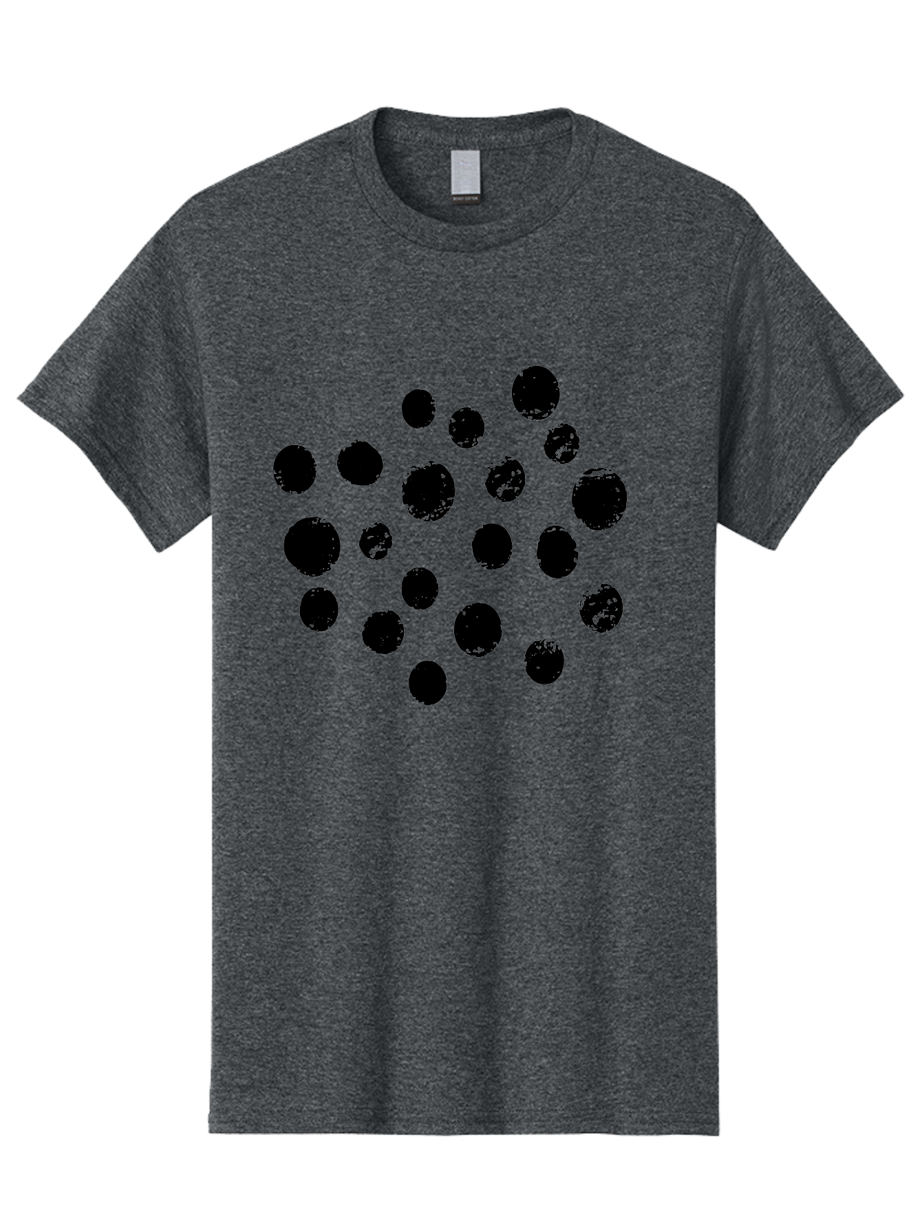 Black-Dots Men'S Graphic Tee, 100% Cotton, Comfortable Casual Summer Wear, Machine Washable, Black Dots, Scattered Dots, Round Shapes, Abstract Design, Creative Pattern, Artistic Elements, Modern Graphic, Simple Shapes - Aaa372
