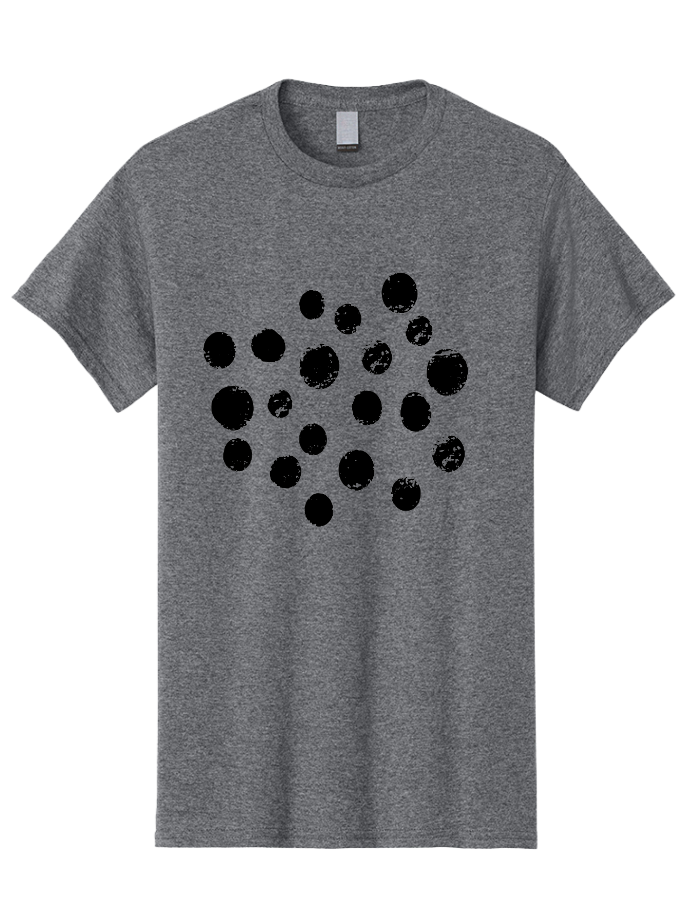 Black-Dots Men'S Graphic Tee, 100% Cotton, Comfortable Casual Summer Wear, Machine Washable, Black Dots, Scattered Dots, Round Shapes, Abstract Design, Creative Pattern, Artistic Elements, Modern Graphic, Simple Shapes - Aaa372
