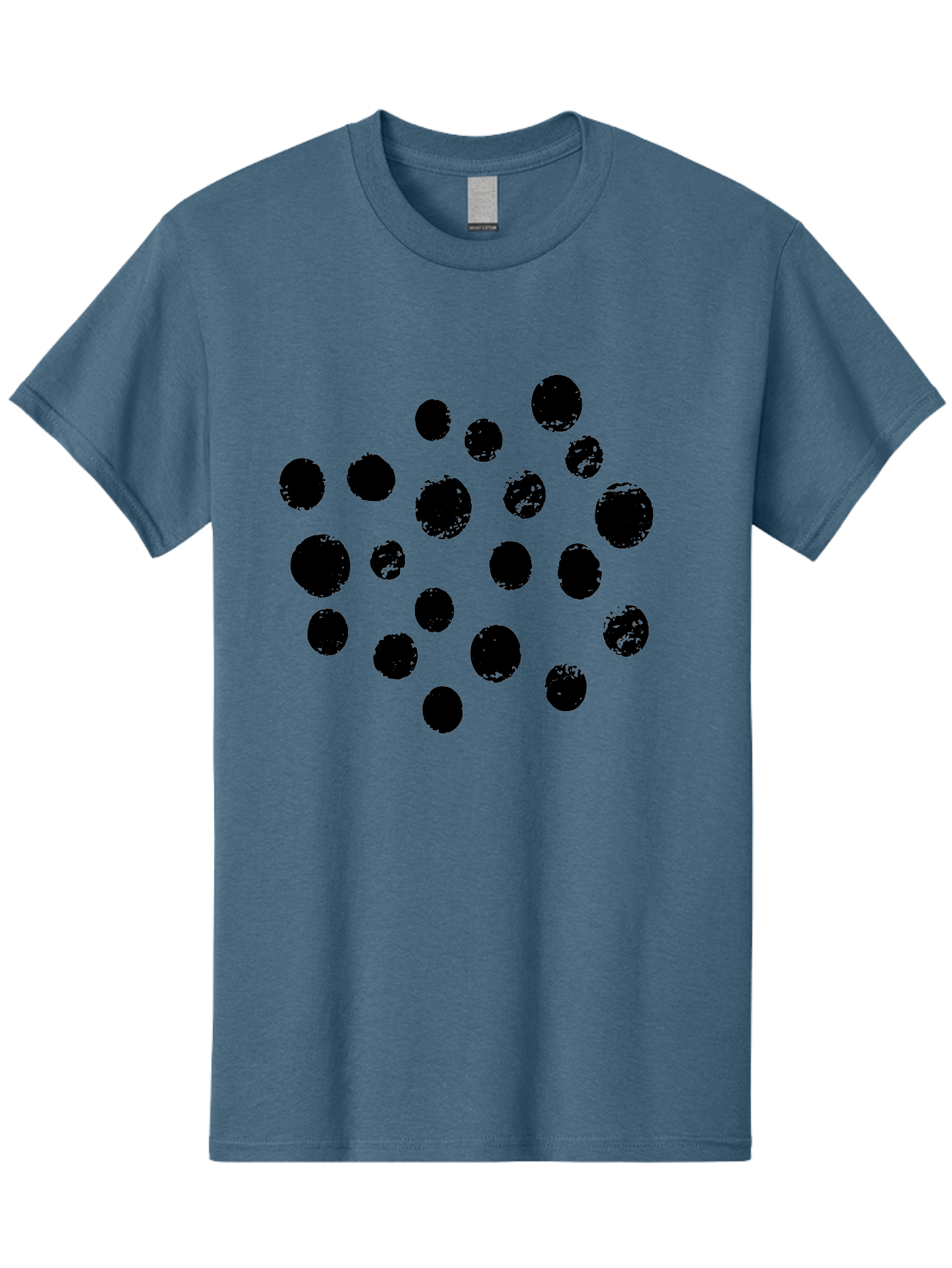Black-Dots Men'S Graphic Tee, 100% Cotton, Comfortable Casual Summer Wear, Machine Washable, Black Dots, Scattered Dots, Round Shapes, Abstract Design, Creative Pattern, Artistic Elements, Modern Graphic, Simple Shapes - Aaa372