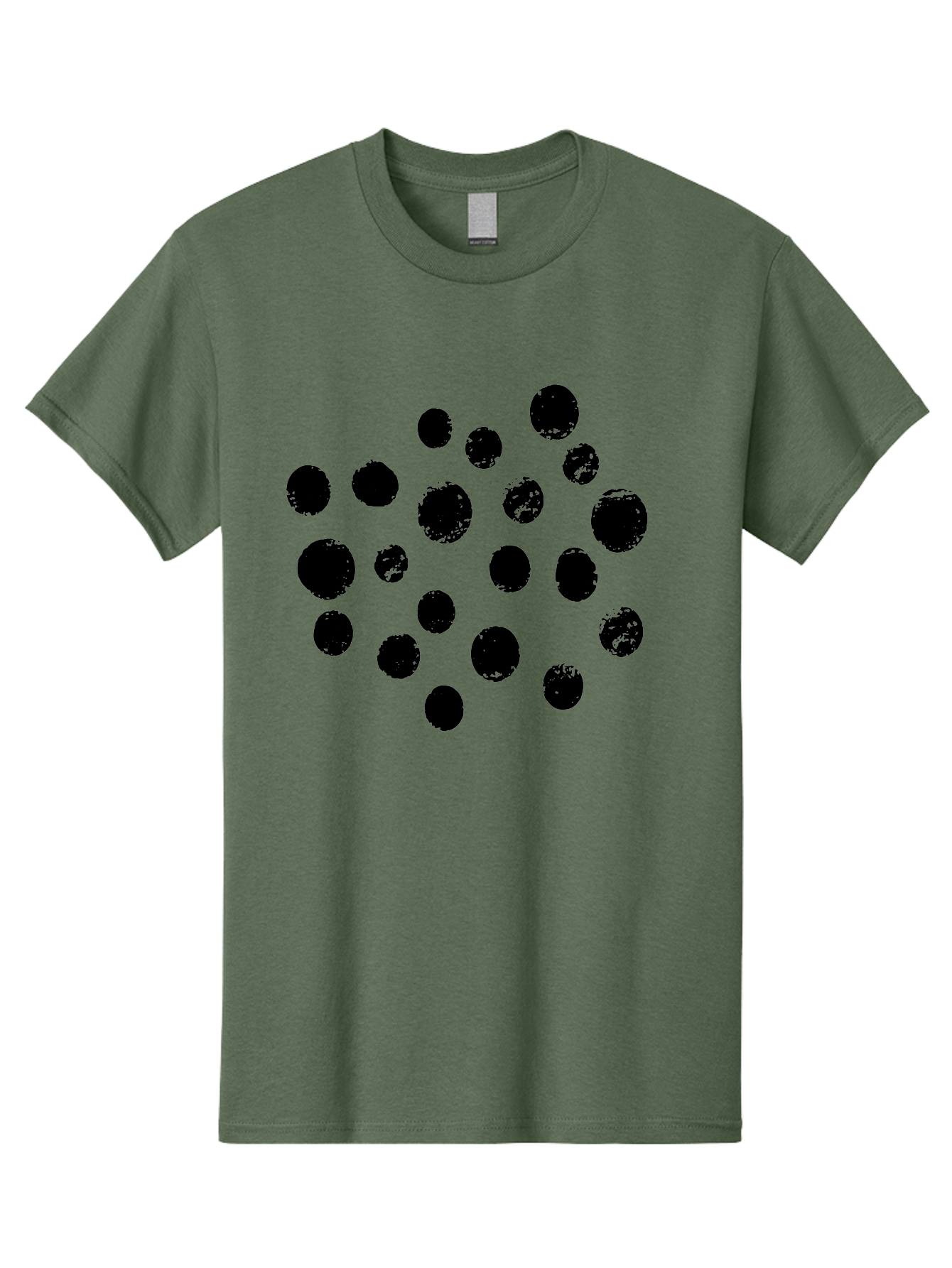 Black-Dots Men'S Graphic Tee, 100% Cotton, Comfortable Casual Summer Wear, Machine Washable, Black Dots, Scattered Dots, Round Shapes, Abstract Design, Creative Pattern, Artistic Elements, Modern Graphic, Simple Shapes - Aaa372