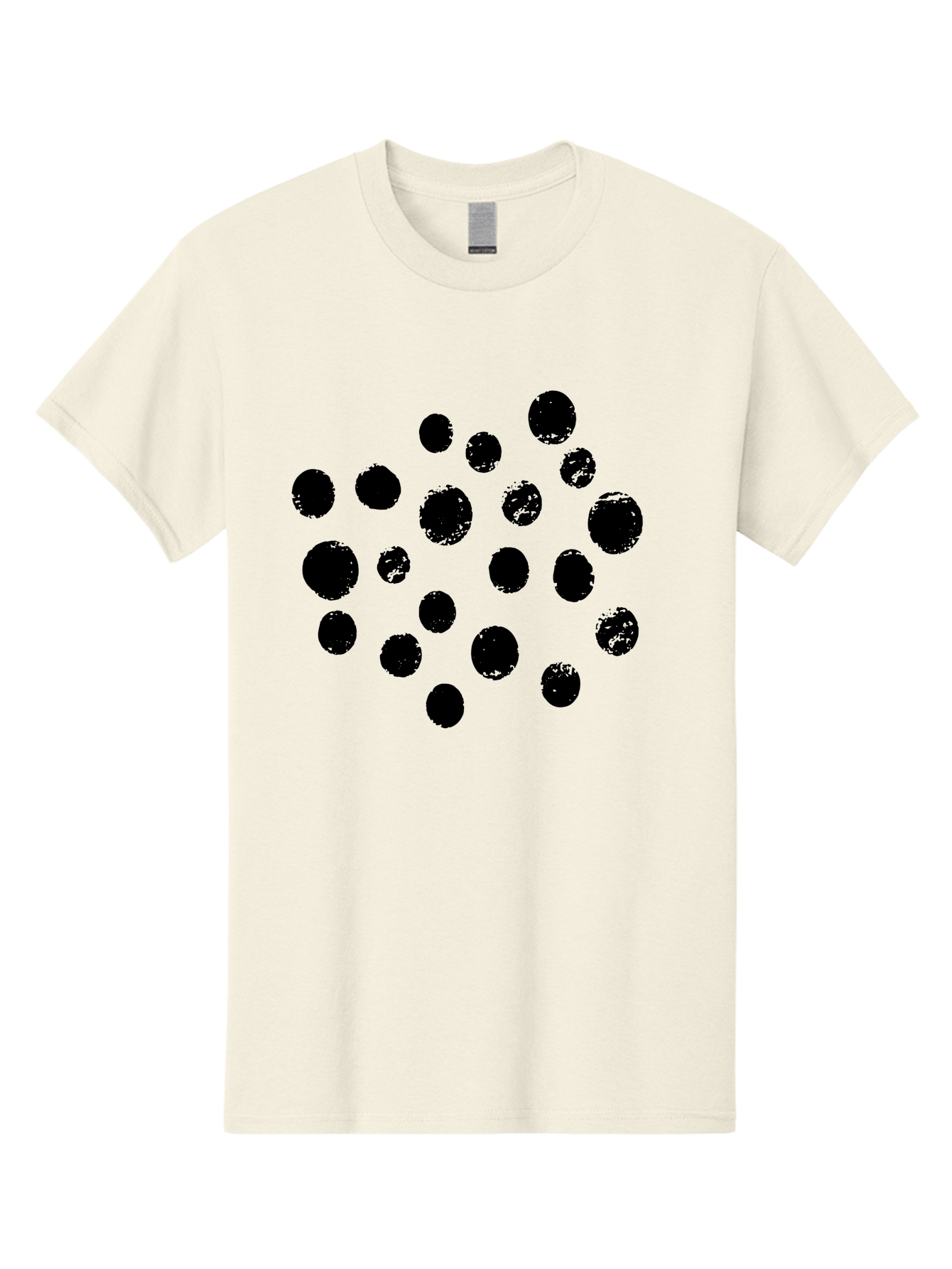 Black-Dots Men'S Graphic Tee, 100% Cotton, Comfortable Casual Summer Wear, Machine Washable, Black Dots, Scattered Dots, Round Shapes, Abstract Design, Creative Pattern, Artistic Elements, Modern Graphic, Simple Shapes - Aaa372