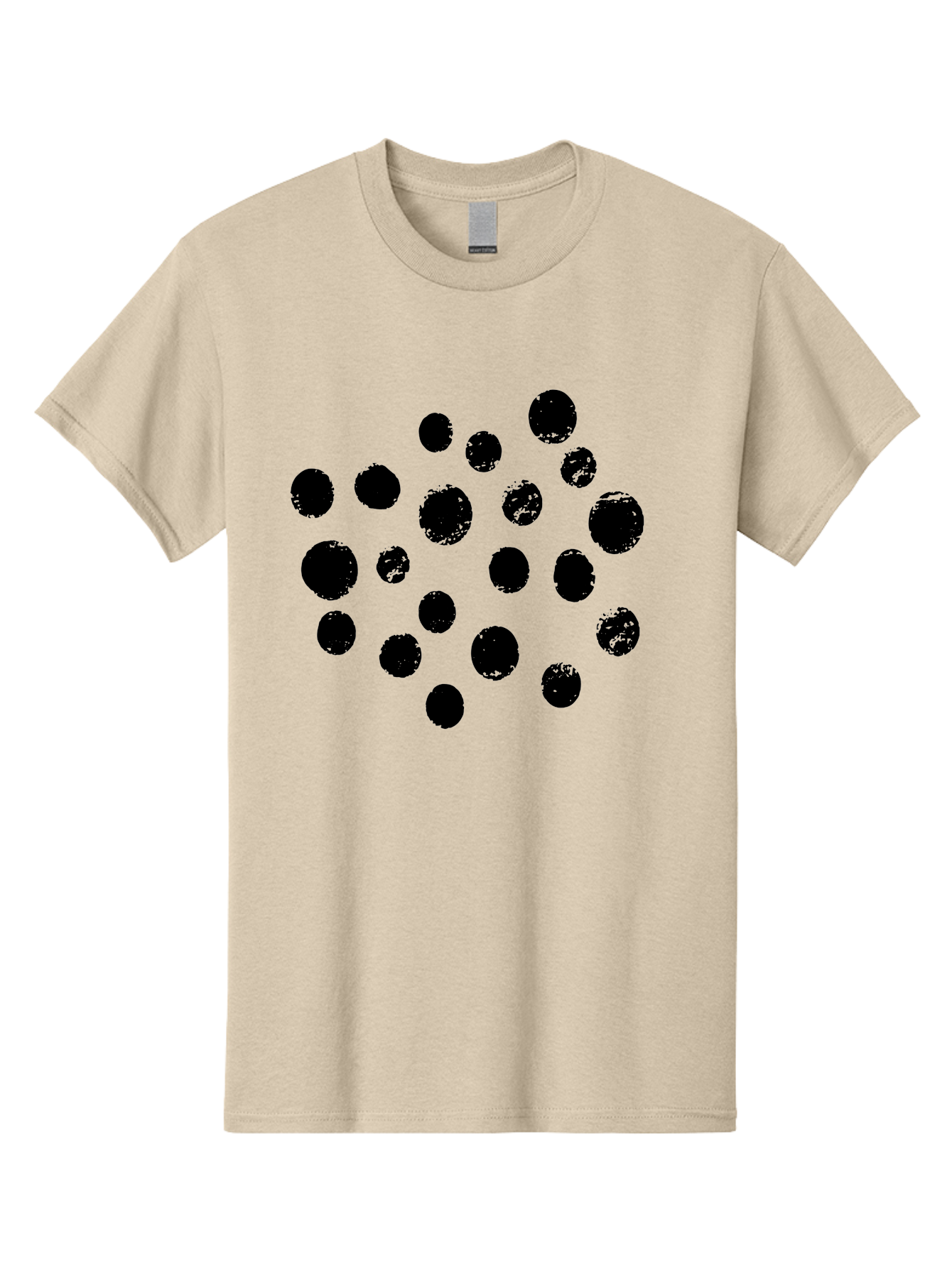 Black-Dots Men'S Graphic Tee, 100% Cotton, Comfortable Casual Summer Wear, Machine Washable, Black Dots, Scattered Dots, Round Shapes, Abstract Design, Creative Pattern, Artistic Elements, Modern Graphic, Simple Shapes - Aaa372