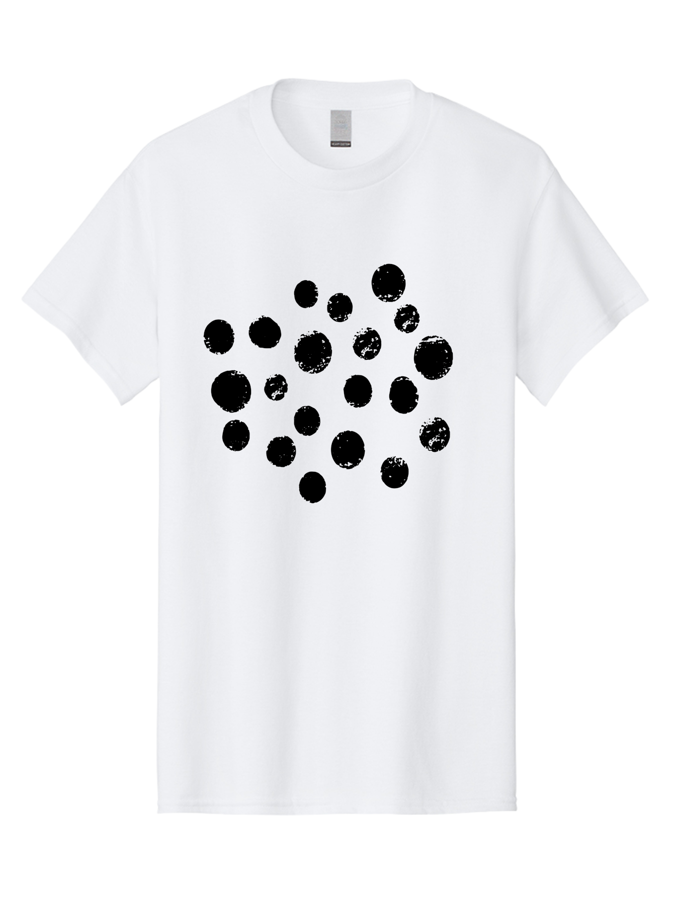 Black-Dots Men'S Graphic Tee, 100% Cotton, Comfortable Casual Summer Wear, Machine Washable, Black Dots, Scattered Dots, Round Shapes, Abstract Design, Creative Pattern, Artistic Elements, Modern Graphic, Simple Shapes - Aaa372