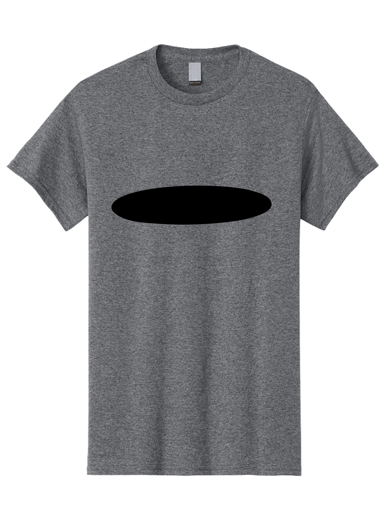 Black-Ellipse Men'S Graphic Tee, 100% Cotton, Comfortable Casual Summer Wear, Machine Washable, Black Ellipse, Minimalist Design, Simple Shape, Abstract Art, Geometric Figure, Modern Graphic - Aaa373