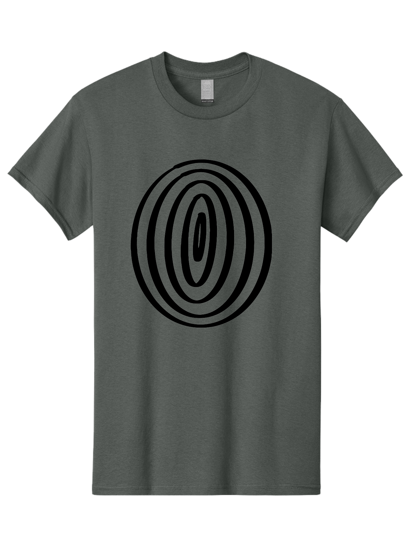 Black-Elliptical-Rings Men'S Graphic Tee, 100% Cotton, Comfortable Casual Summer Wear, Machine Washable, Concentric Circles, Abstract Art, Modern Design, Minimalist Pattern, Black Lines, Geometric Shape, Optical Illusion, Hypnotic Effect - Aaa374