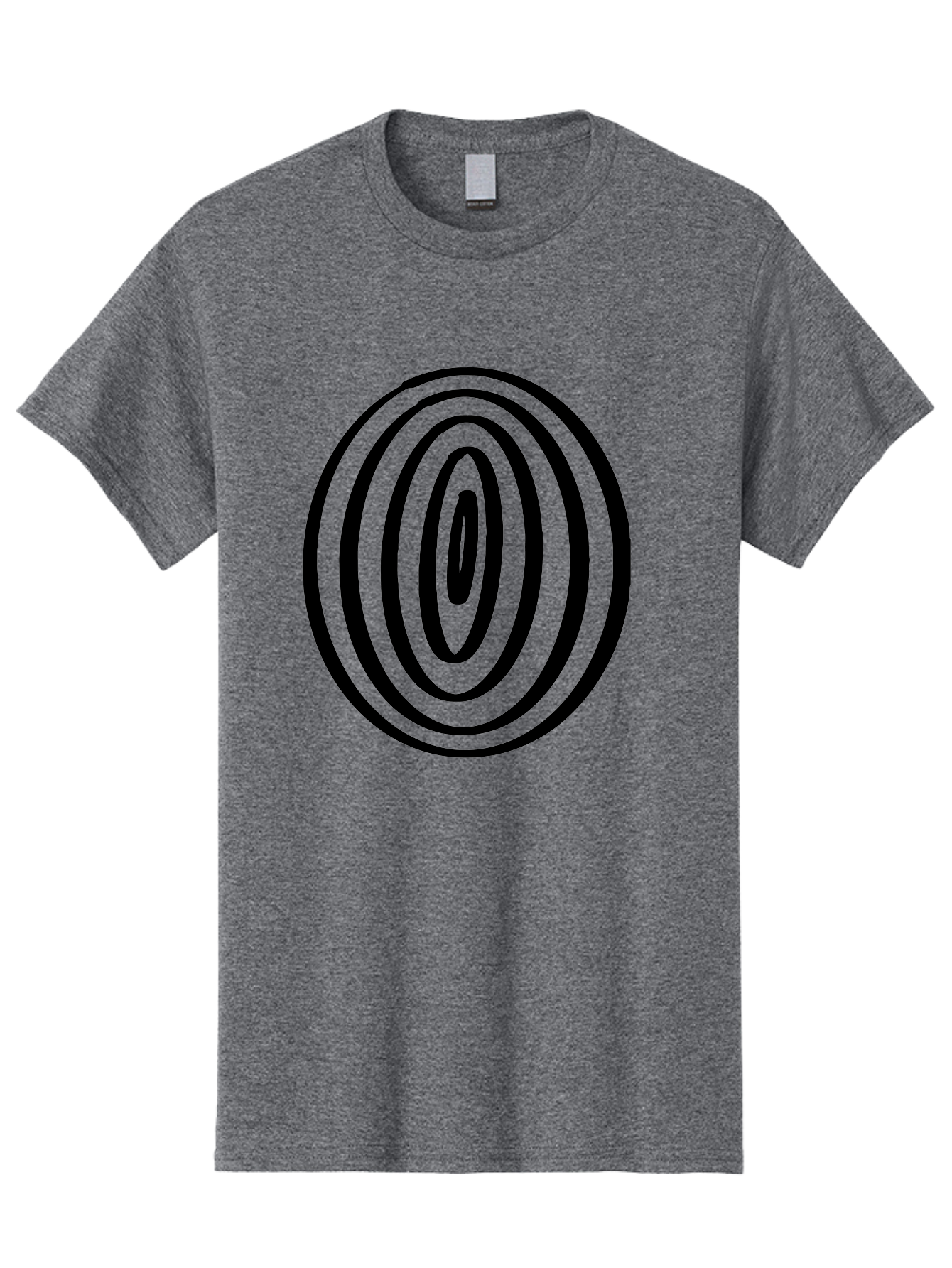 Black-Elliptical-Rings Men'S Graphic Tee, 100% Cotton, Comfortable Casual Summer Wear, Machine Washable, Concentric Circles, Abstract Art, Modern Design, Minimalist Pattern, Black Lines, Geometric Shape, Optical Illusion, Hypnotic Effect - Aaa374