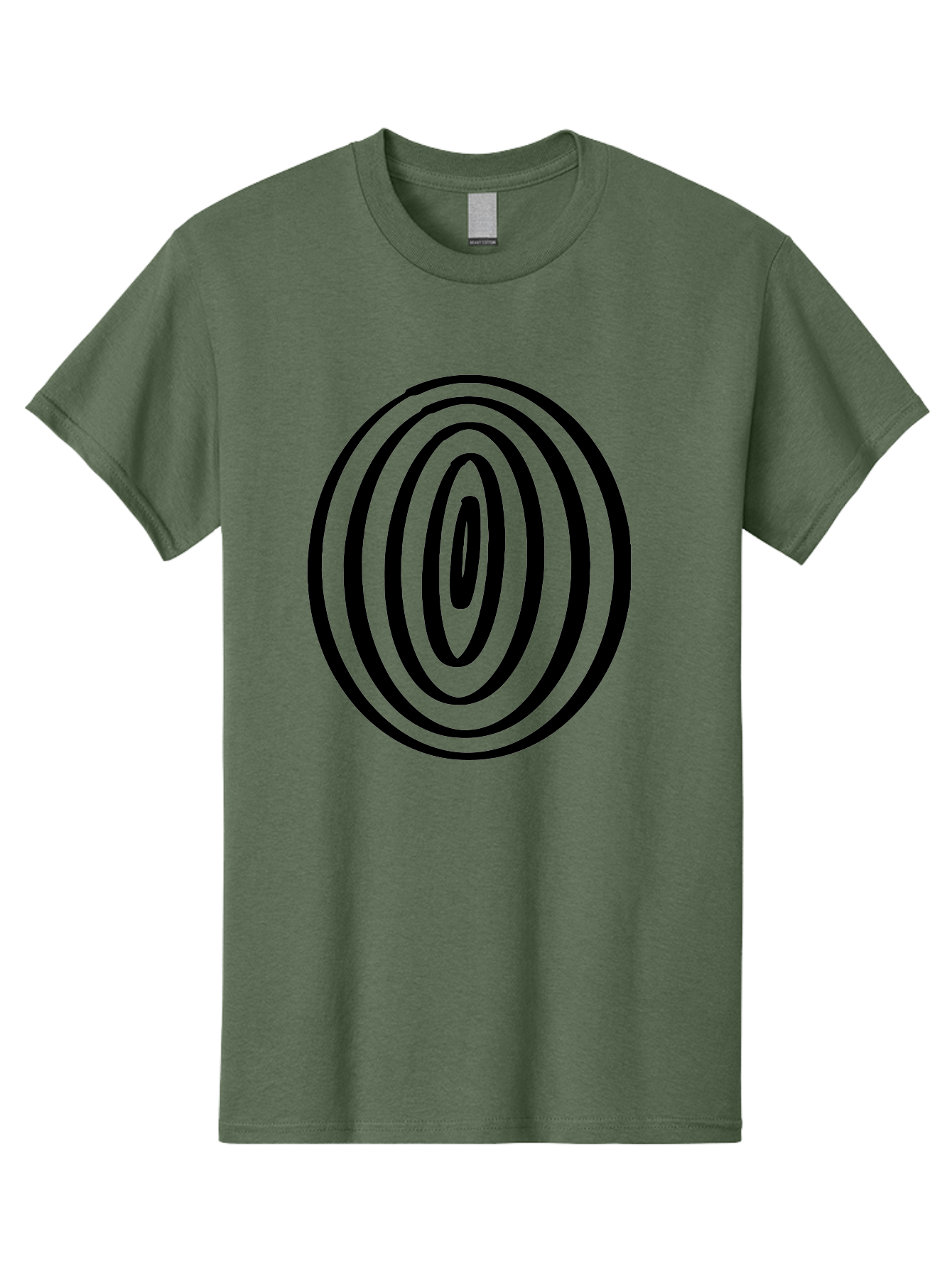 Black-Elliptical-Rings Men'S Graphic Tee, 100% Cotton, Comfortable Casual Summer Wear, Machine Washable, Concentric Circles, Abstract Art, Modern Design, Minimalist Pattern, Black Lines, Geometric Shape, Optical Illusion, Hypnotic Effect - Aaa374