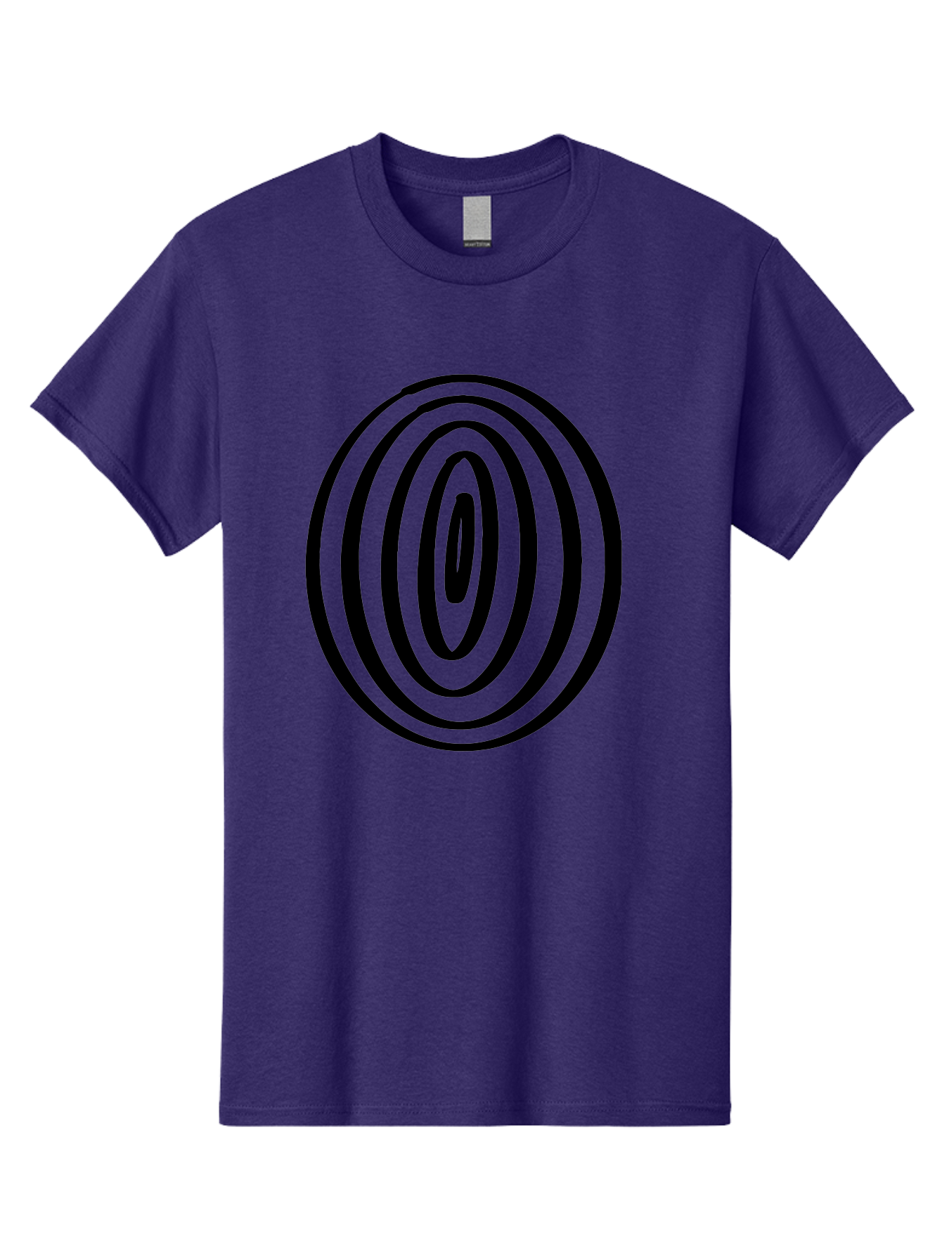 Black-Elliptical-Rings Men'S Graphic Tee, 100% Cotton, Comfortable Casual Summer Wear, Machine Washable, Concentric Circles, Abstract Art, Modern Design, Minimalist Pattern, Black Lines, Geometric Shape, Optical Illusion, Hypnotic Effect - Aaa374