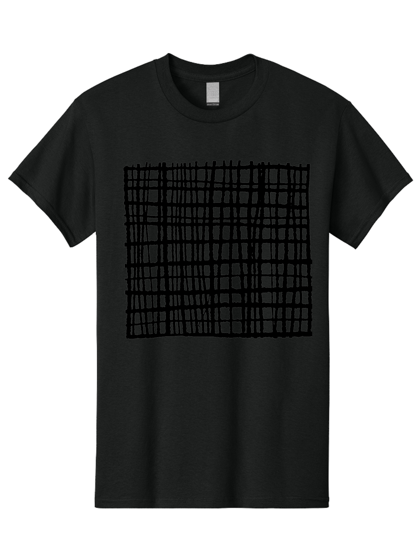 Black-Grid Men'S Graphic Tee, 100% Cotton, Comfortable Casual Summer Wear, Machine Washable, Black Grid Pattern, Graphic Design, Abstract Art, Geometric Shape, Modern Style, Contemporary Design, Grid Texture - Aaa376