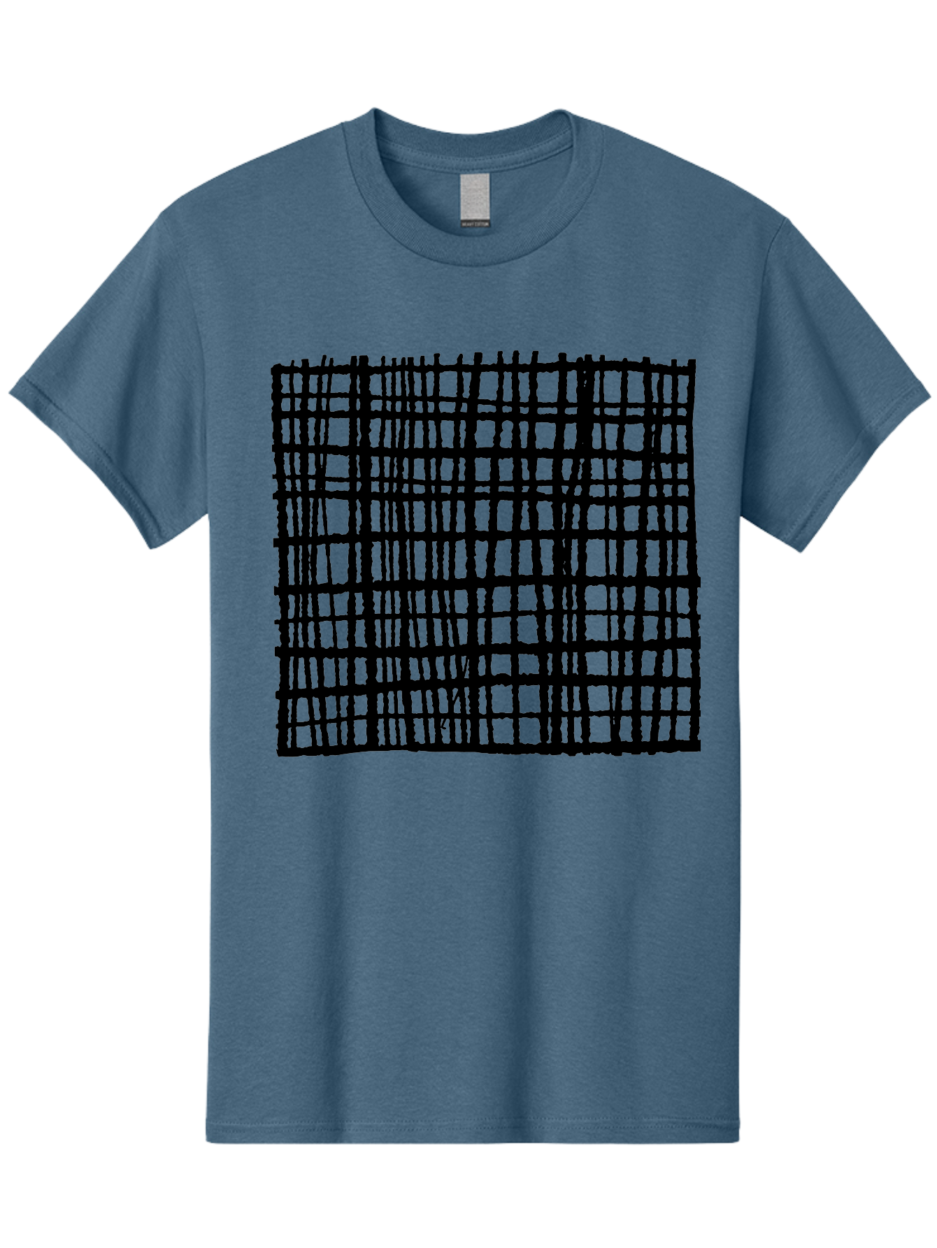 Black-Grid Men'S Graphic Tee, 100% Cotton, Comfortable Casual Summer Wear, Machine Washable, Black Grid Pattern, Graphic Design, Abstract Art, Geometric Shape, Modern Style, Contemporary Design, Grid Texture - Aaa376