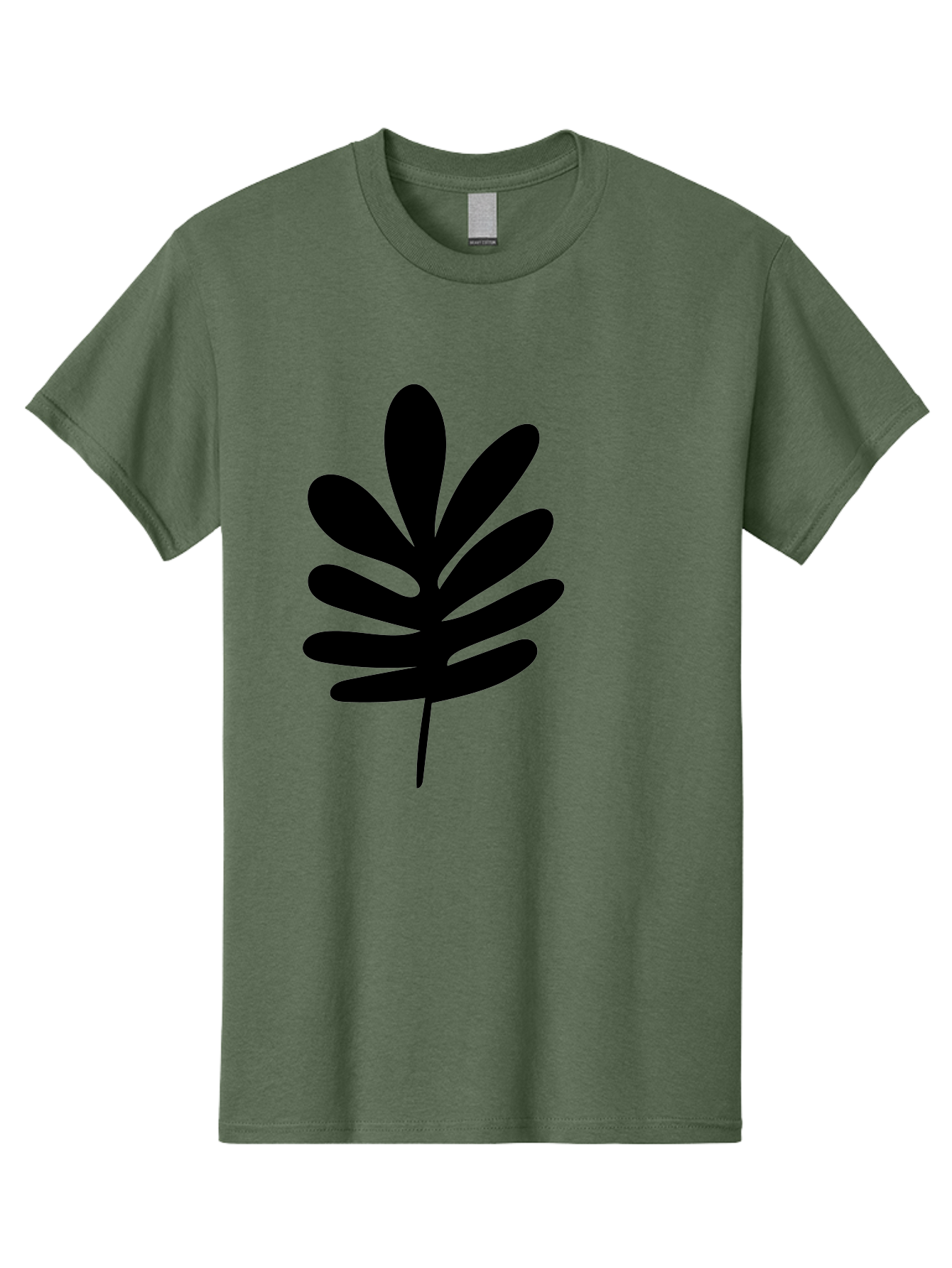 Black-Leaf-1 Men'S Graphic Tee, 100% Cotton, Comfortable Casual Summer Wear, Machine Washable, Schefflera Leaf, Black Silhouette, Minimalist Design, Simple Leaf, Foliage Icon, Botanical Graphic, Modern Art, Leaf Illustration - Aaa377